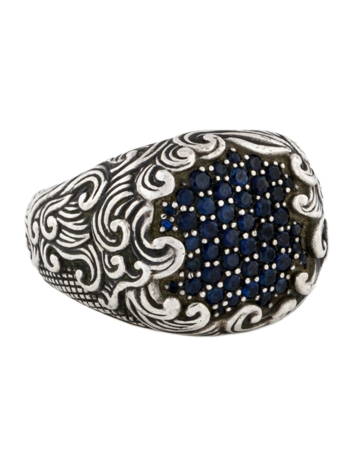 David Yurman Sapphire Waves Signet Ring