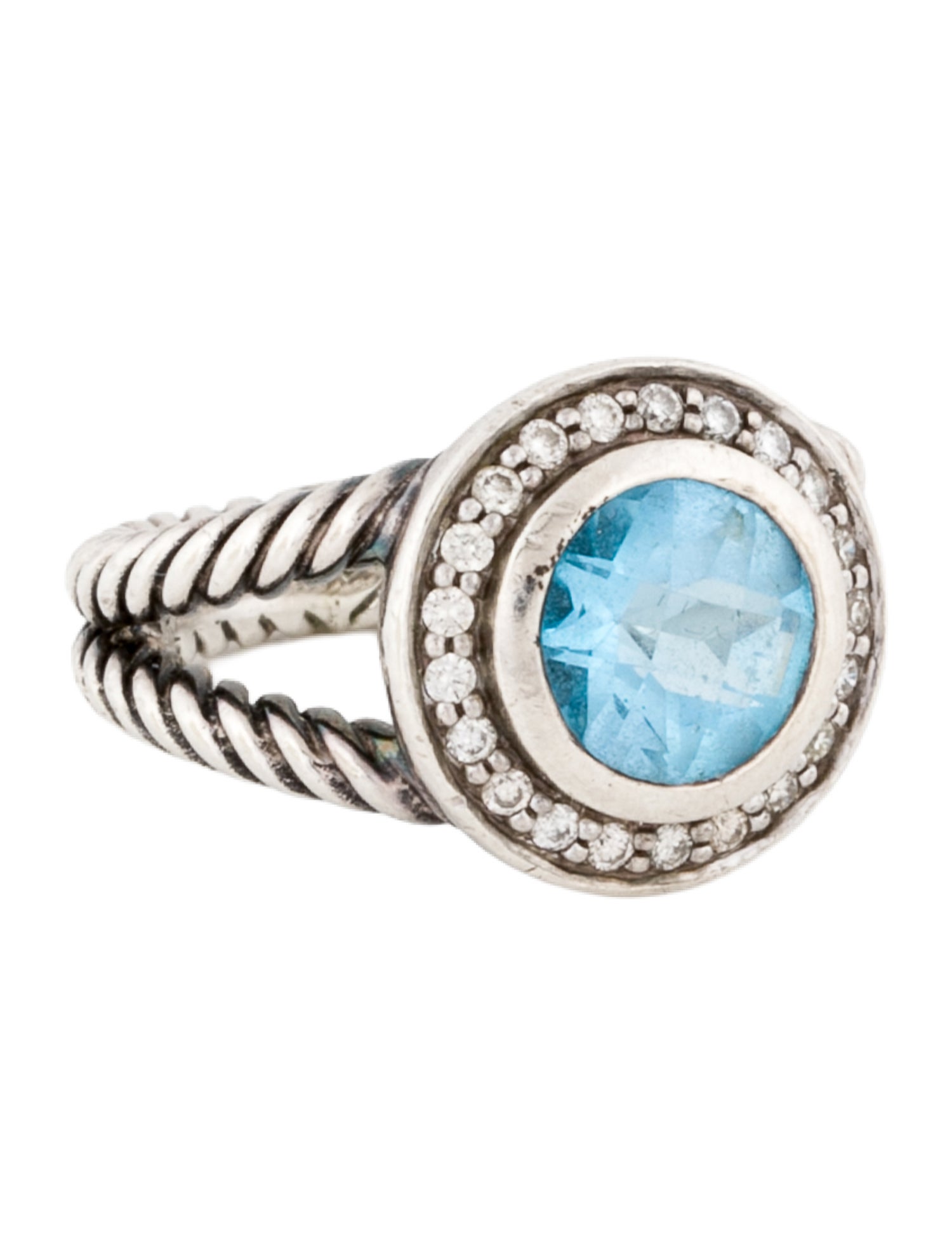 David Yurman Topaz & Diamond Cerise Cocktail Ring