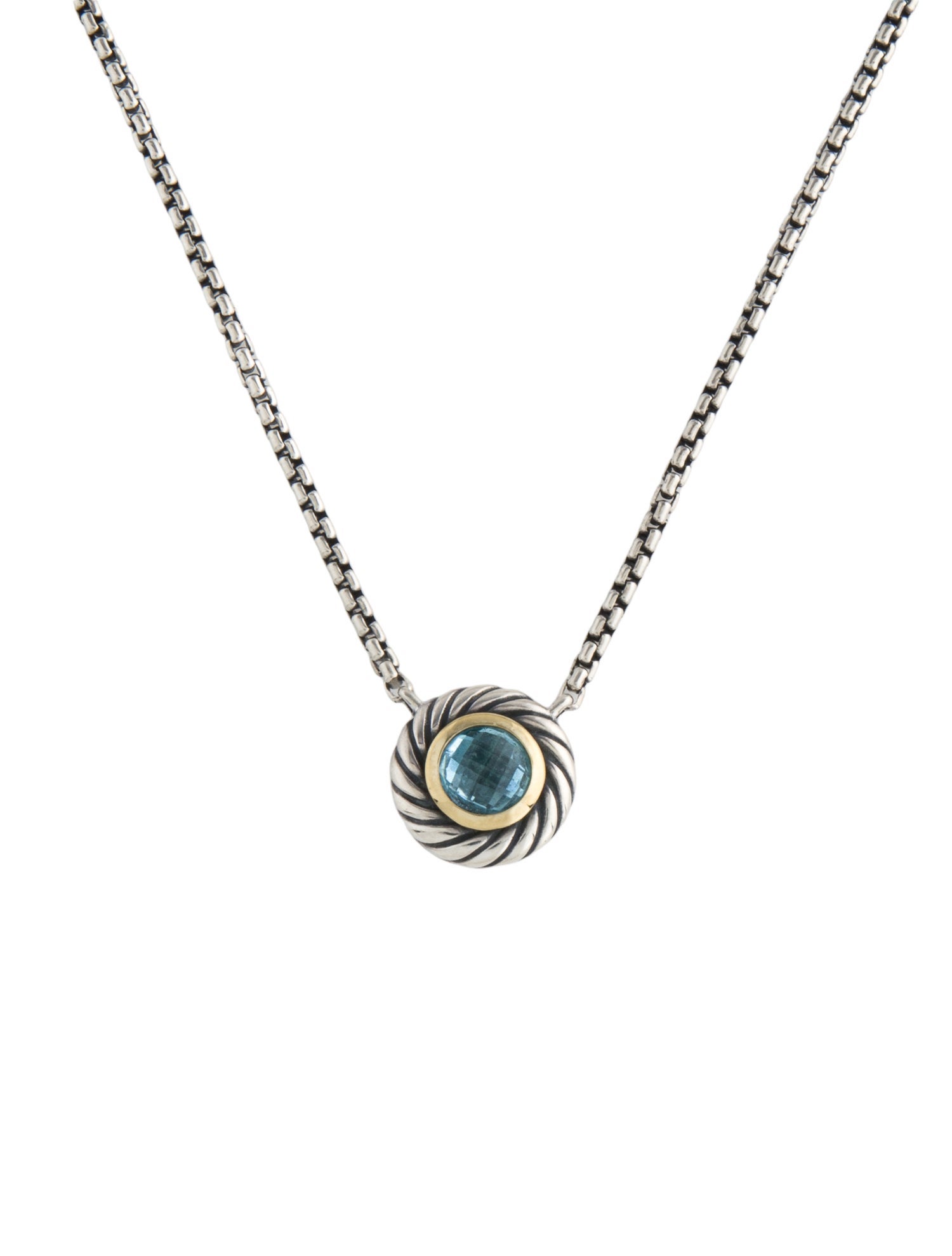 David Yurman Topaz Color Classic Cookie Pendant Necklace