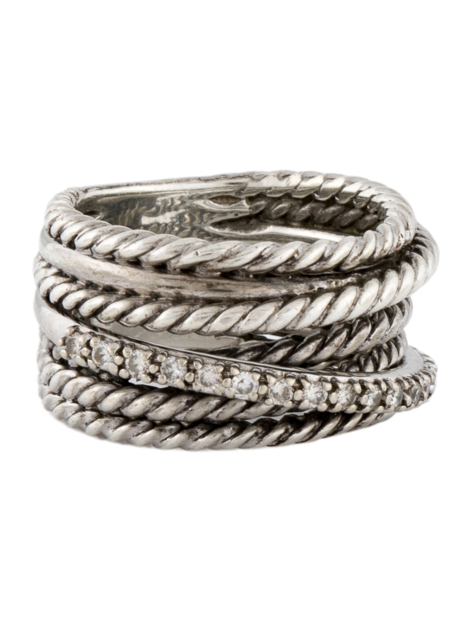 David Yurman Diamond Crossover Band
