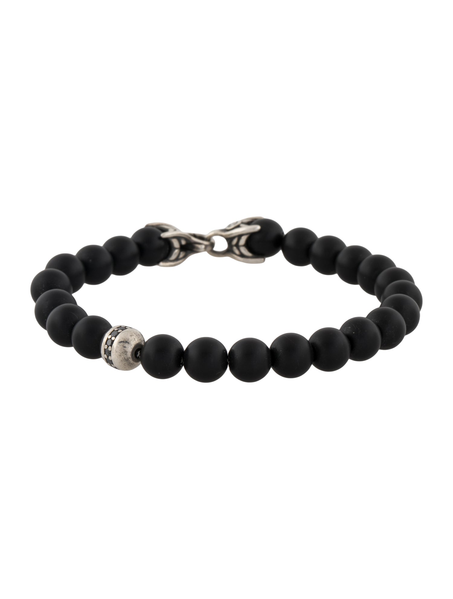 David Yurman Diamond & Onyx Spiritual Beads Bracelet