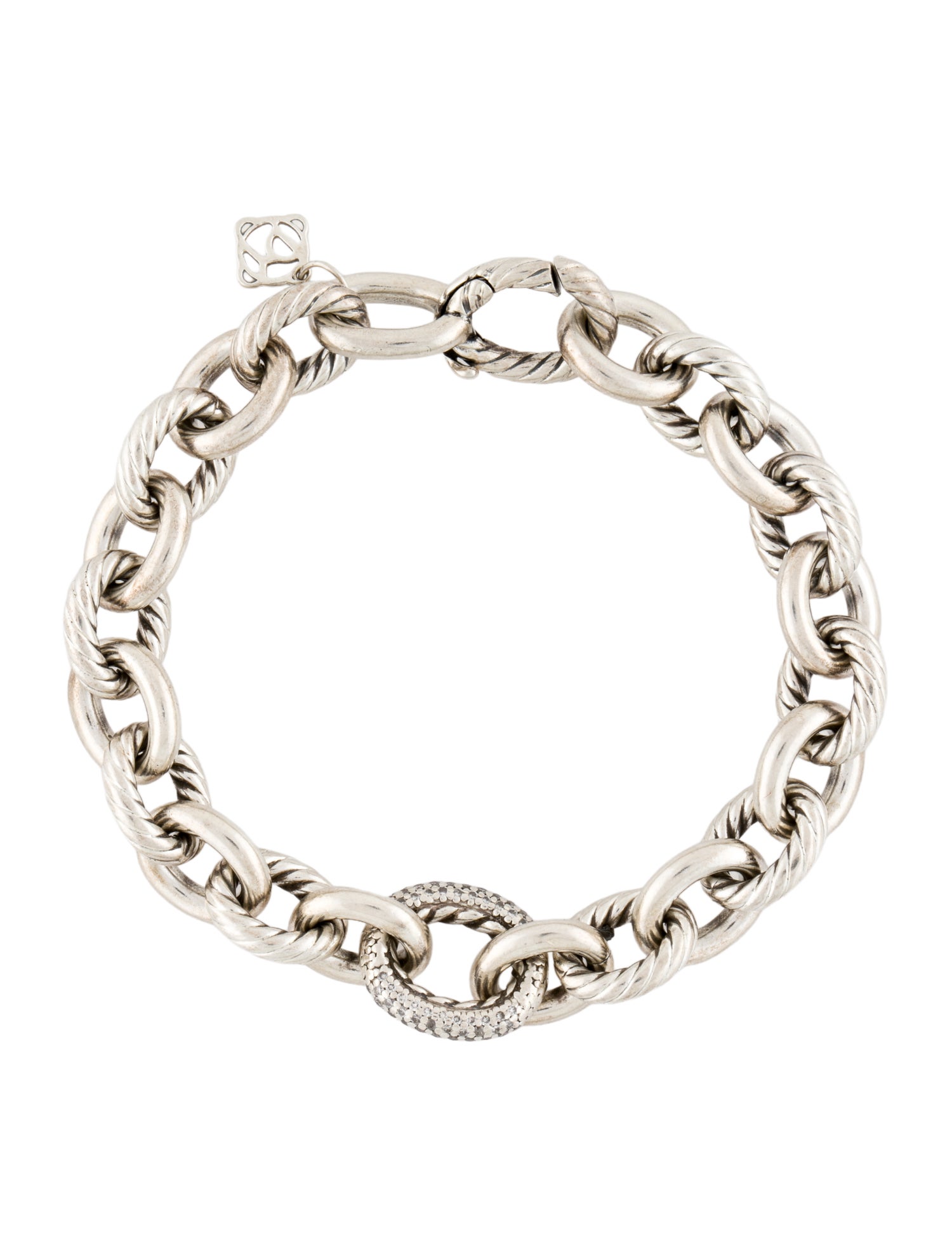 David Yurman Diamond Oval Link Bracelet