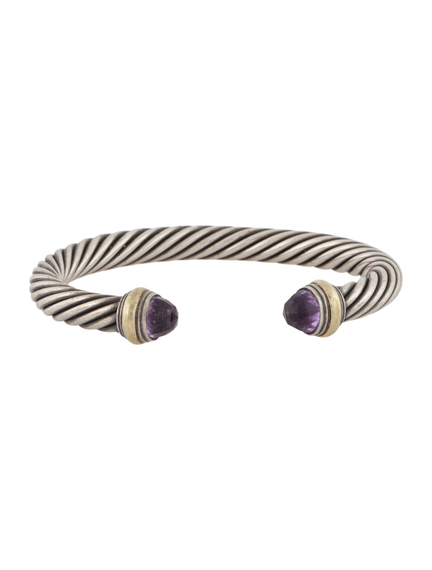 David Yurman Amethyst Classic Cable Cuff Bracelet