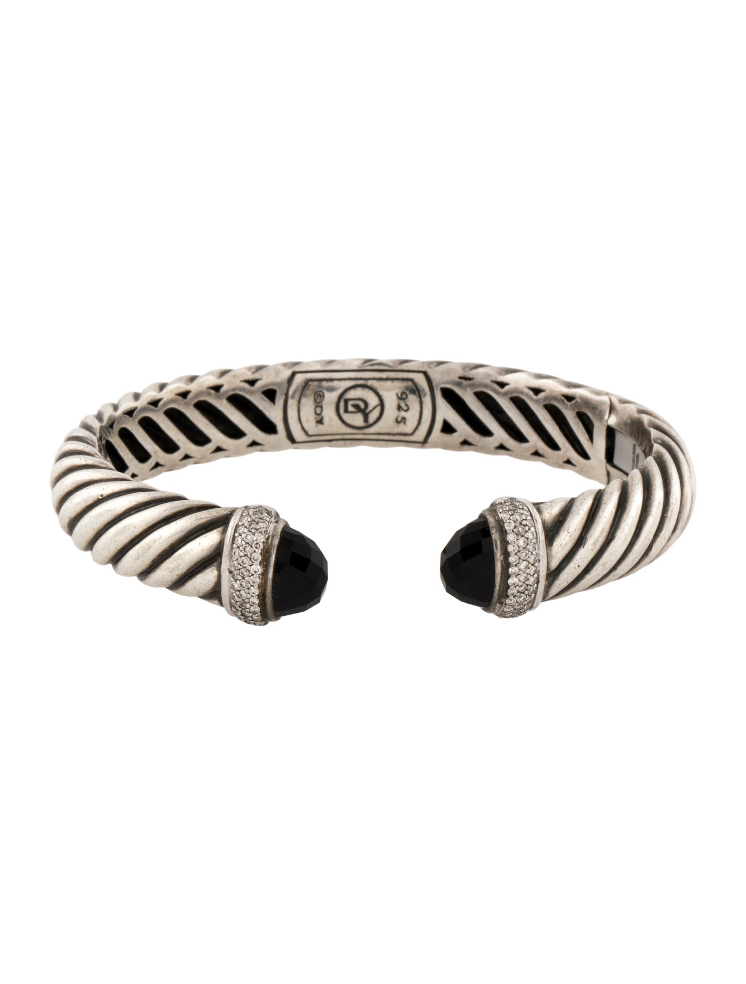 David Yurman Onyx Waverly Hinge Cuff Bracelet