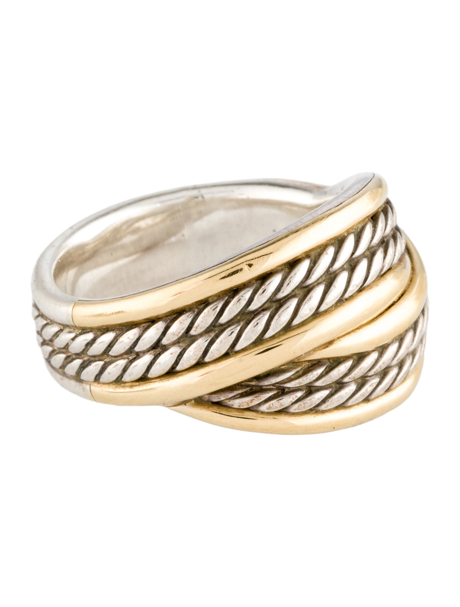 David Yurman Two-Tone Origami Crossover Ring