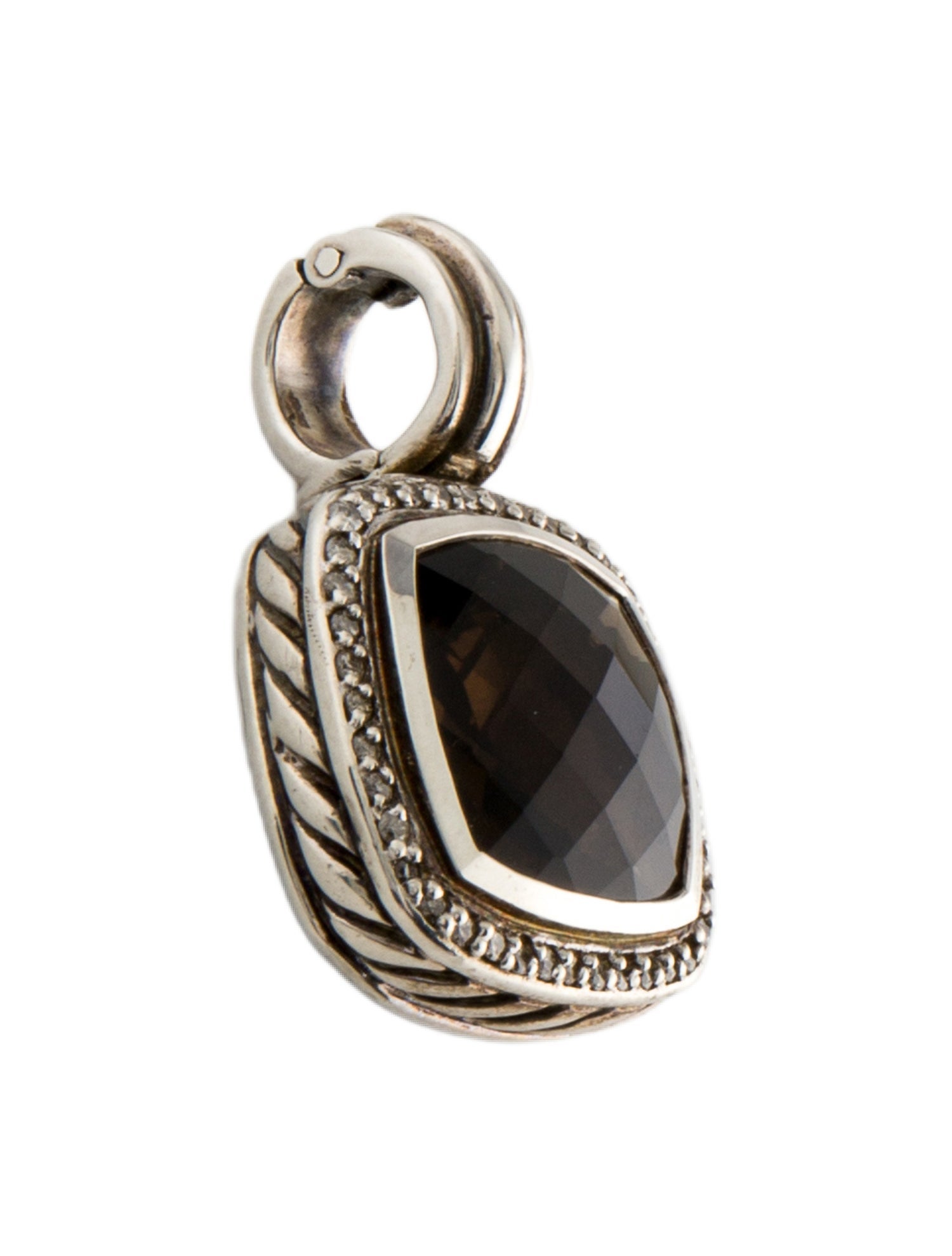 David Yurman Smoky Quartz & Diamond Albion Enhancer Pendant