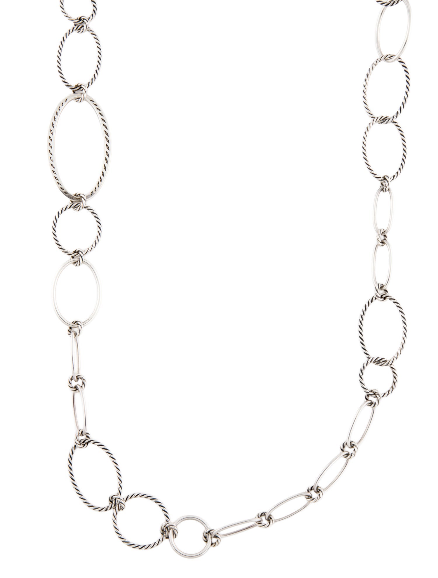 David Yurman Diamond Mobile Link Chain Necklace