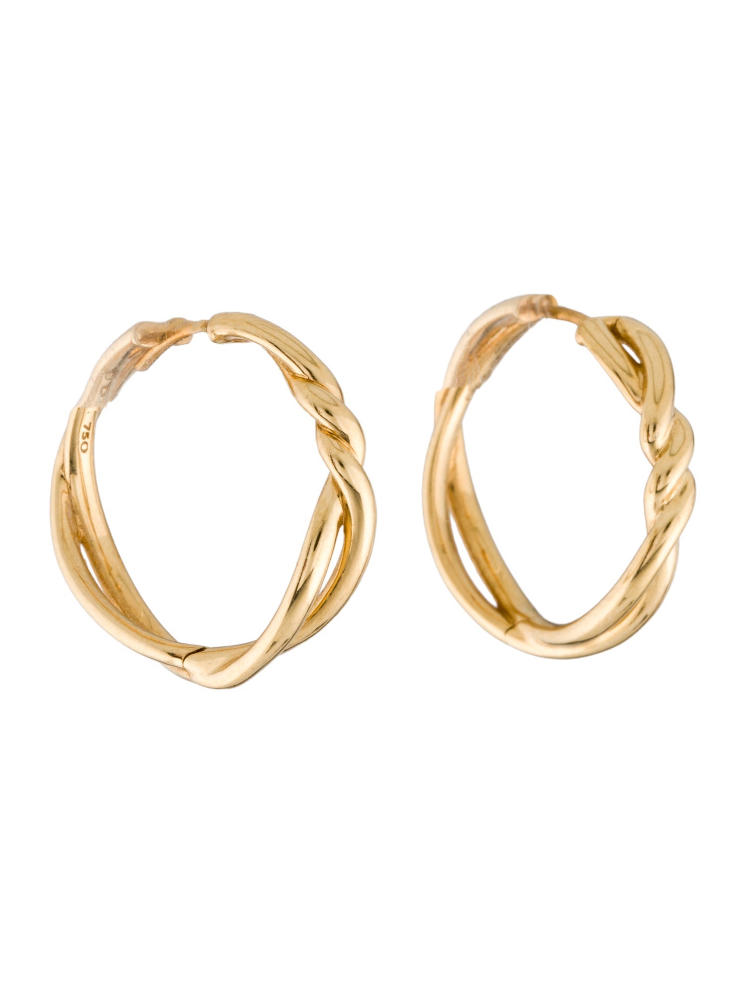 David Yurman 18K Continuance Hoop Earrings