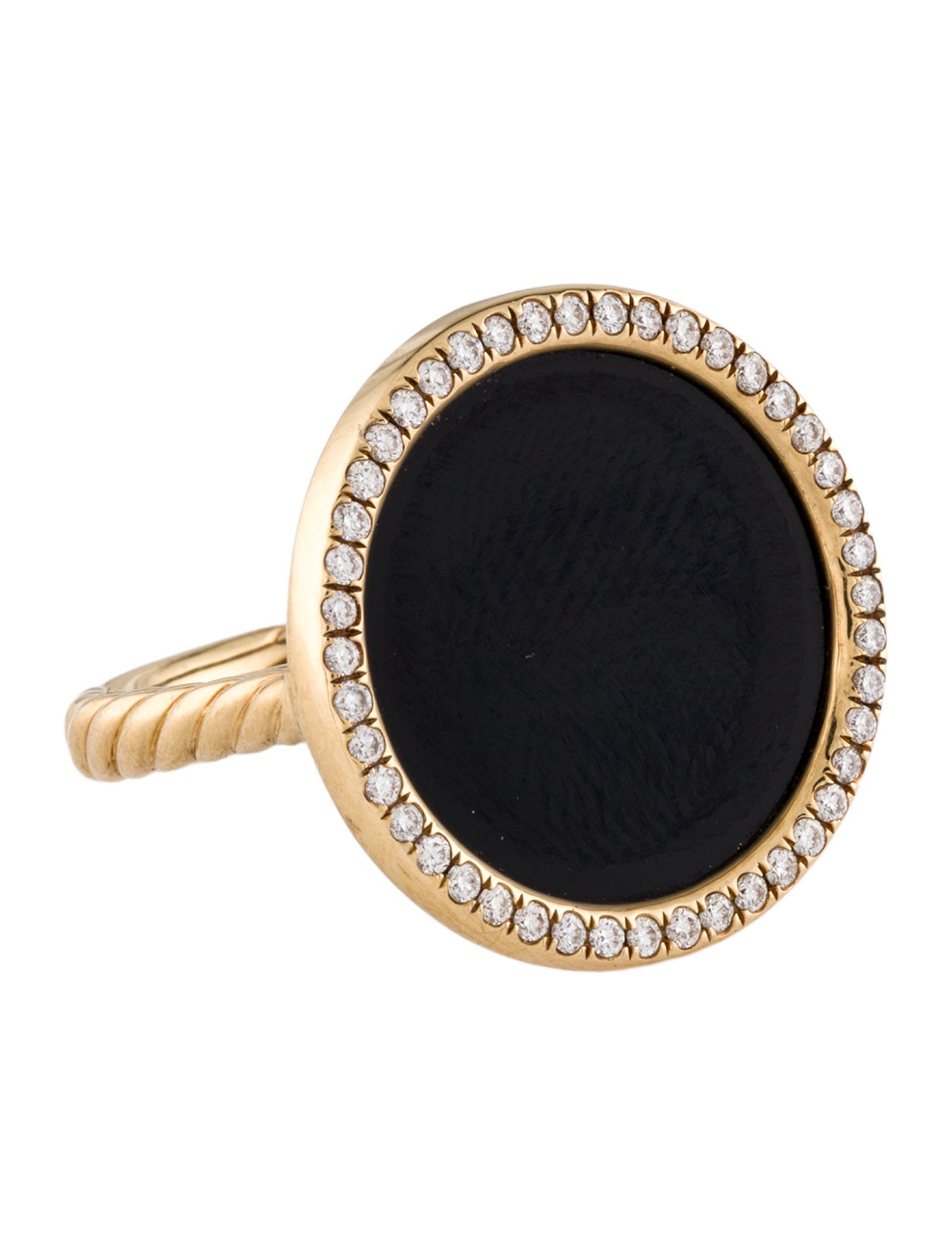 David Yurman 18K Onyx & Diamond Cocktail Ring