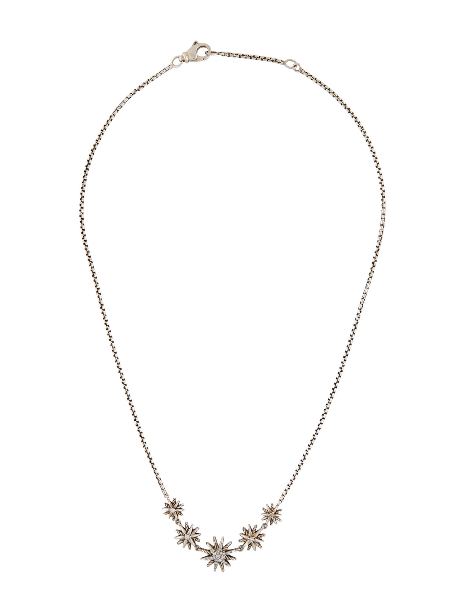 David Yurman Diamond Starburst Station Necklace