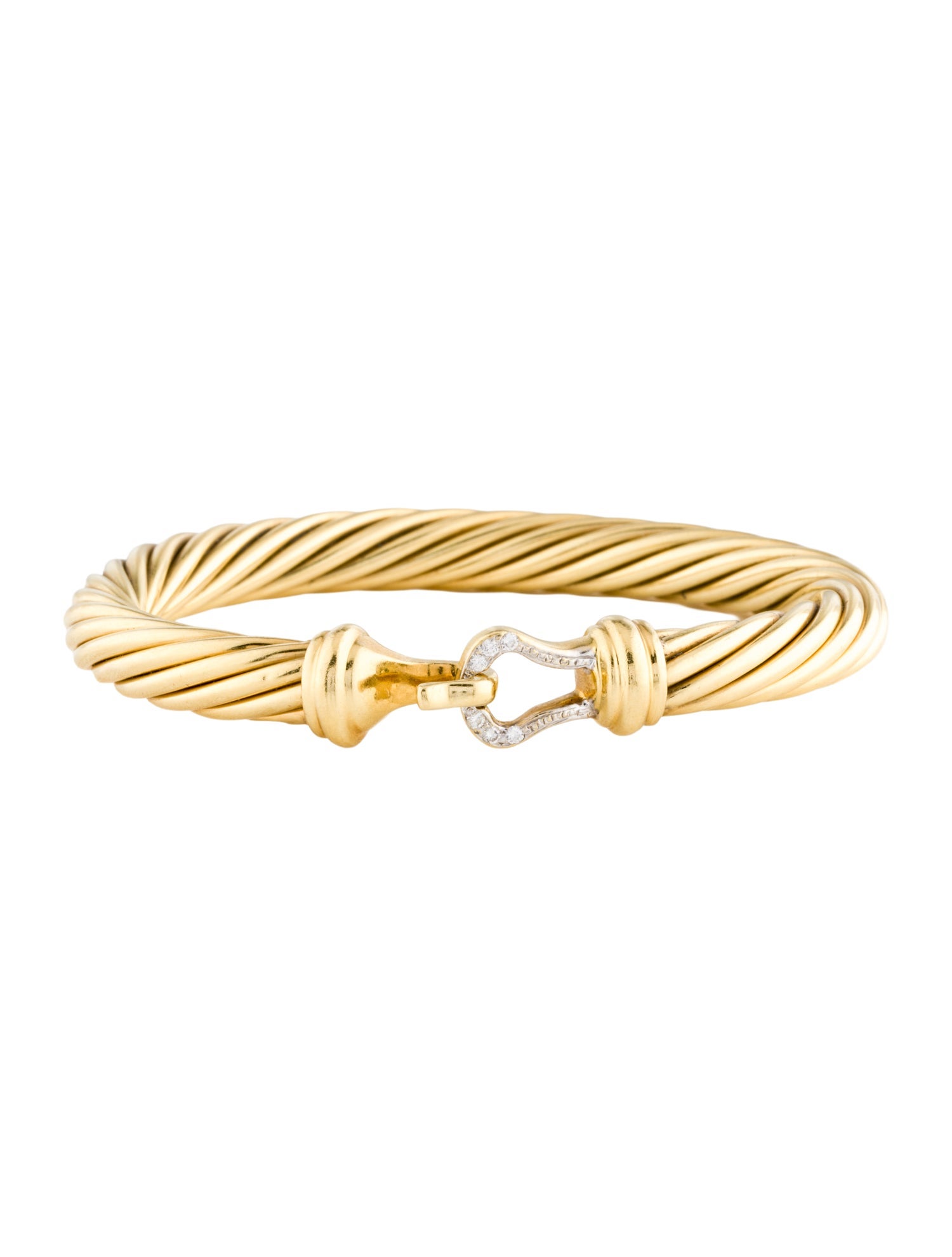 David Yurman Diamond Cable Classic Buckle Bracelet