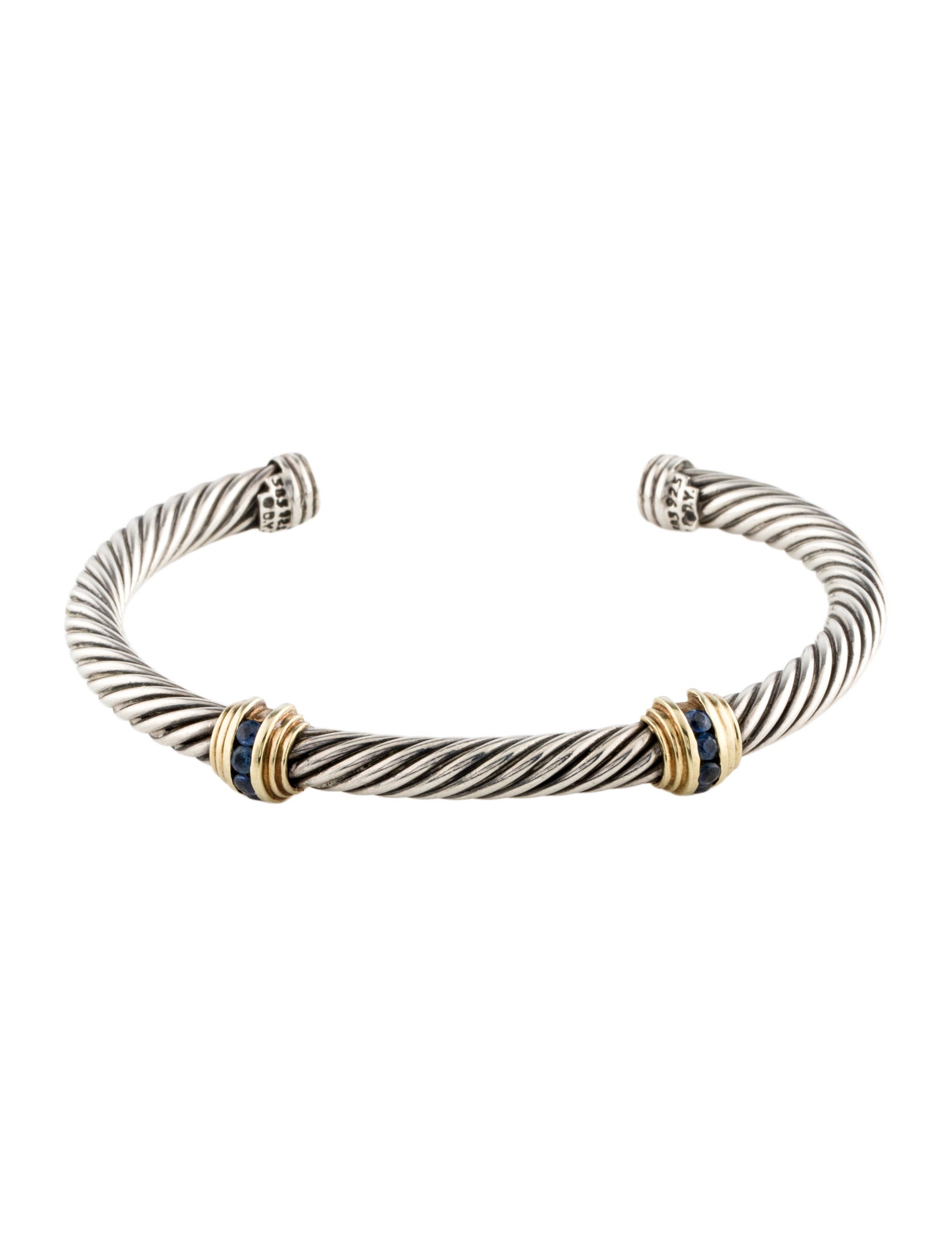 David Yurman Vintage Sapphire Renaissance Station Cuff