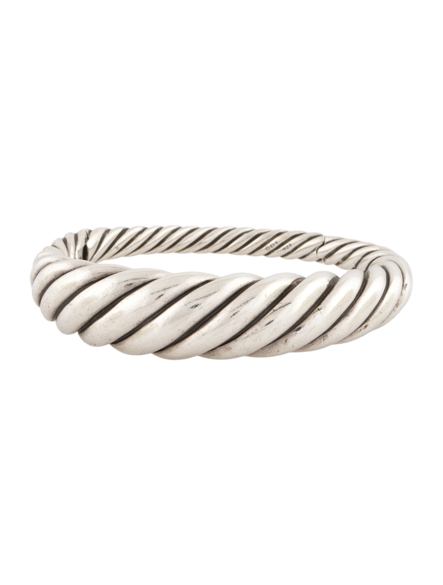 David Yurman Graduated Cable Hinged Bangle Bracelet