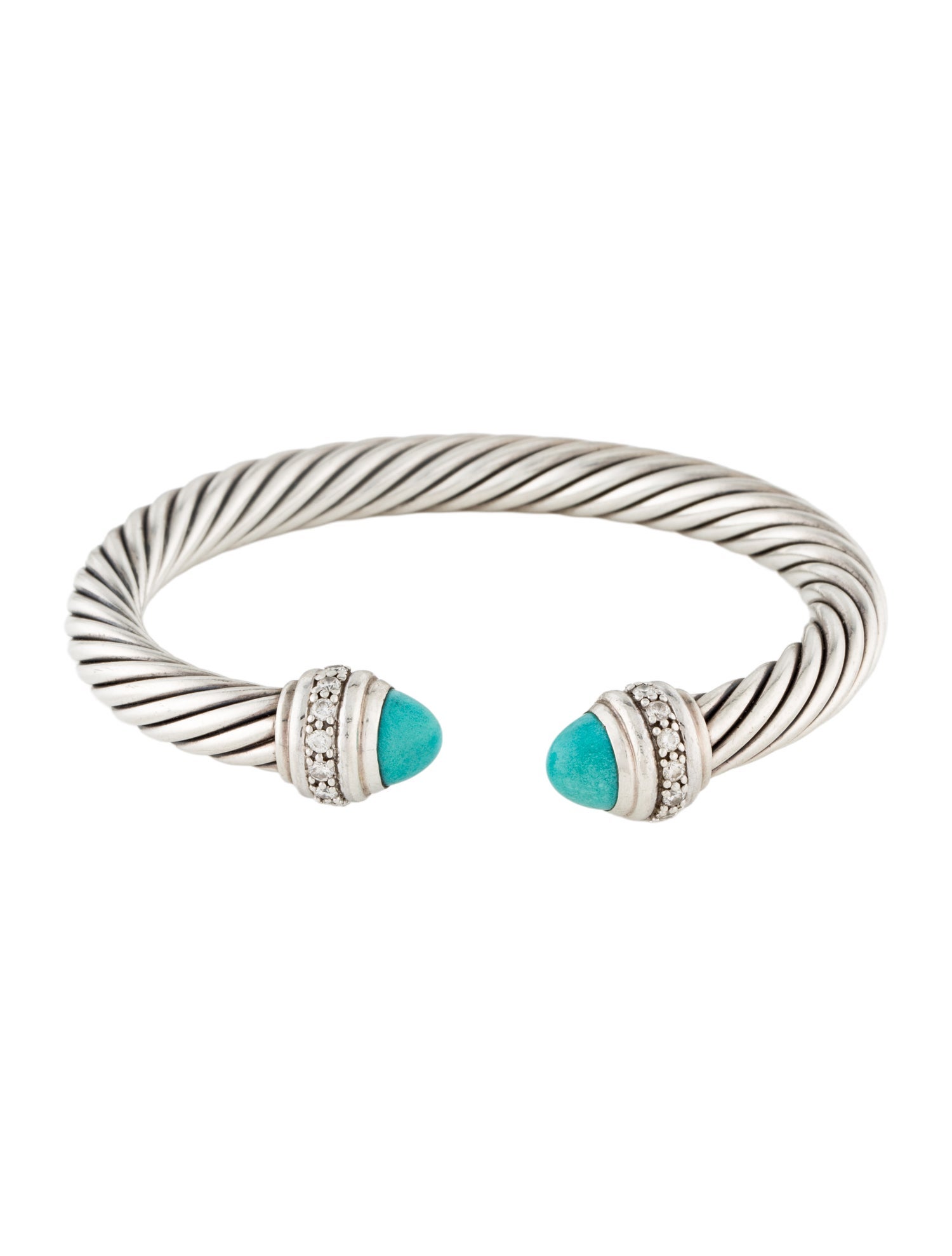 David Yurman Turquoise & Diamond Cable Classic Bracelet