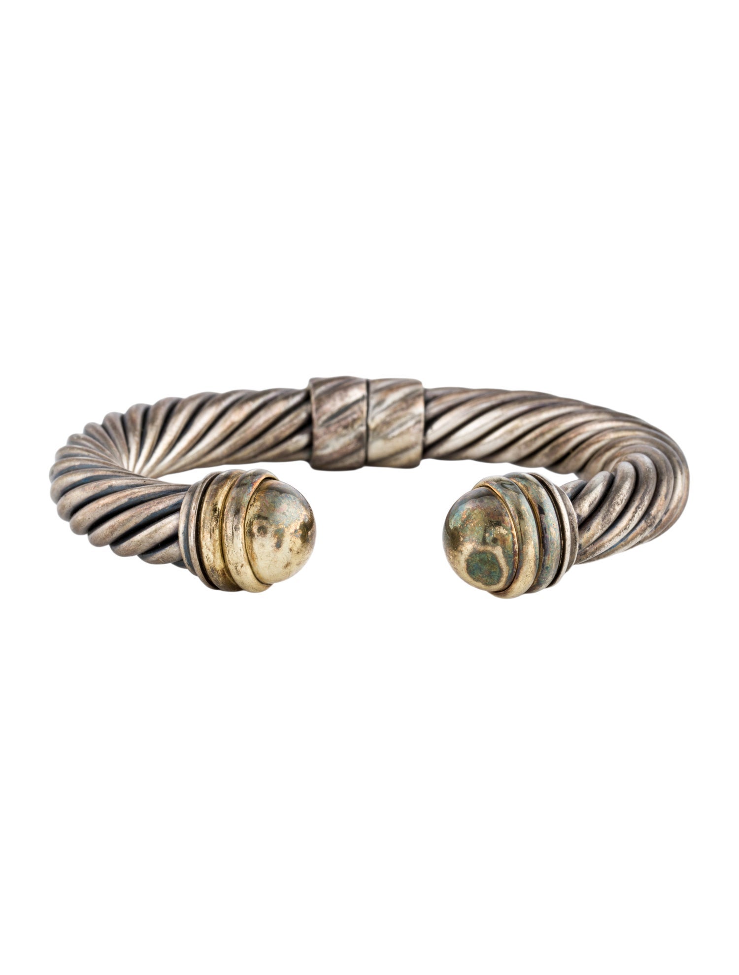 David Yurman Two-Tone Cable Classic Hinged Cuff Bracelet