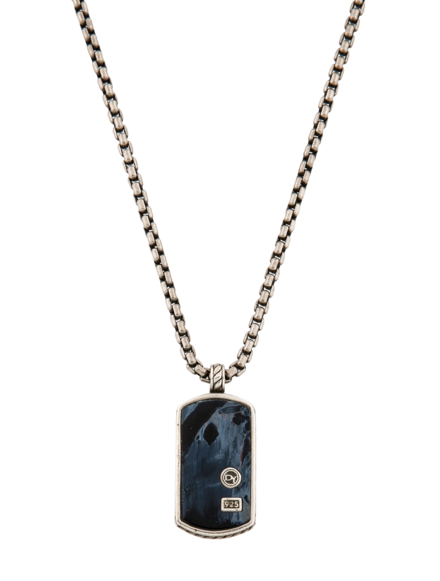 David Yurman Piterisite Dog Tag Necklace