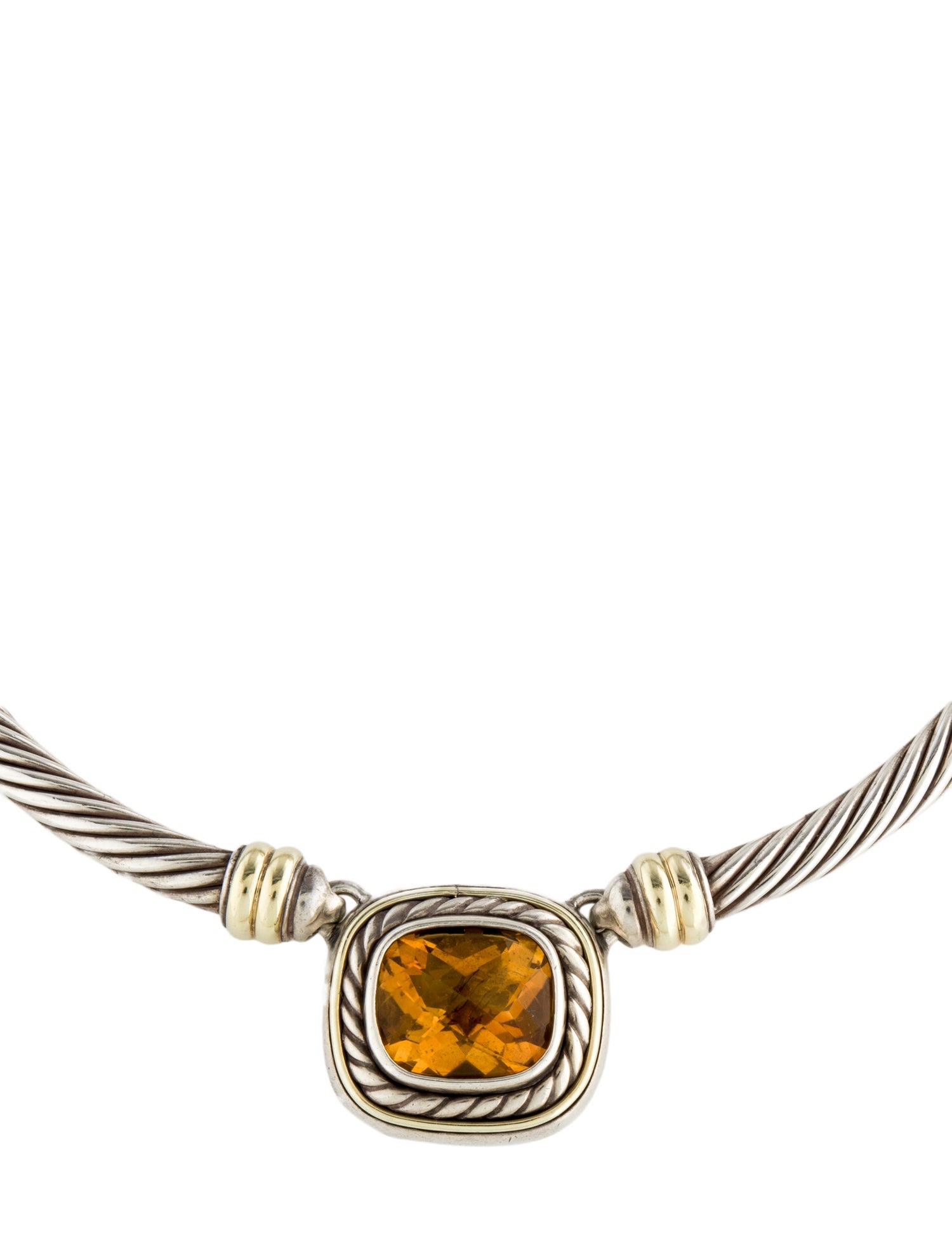 David Yurman Vintage Citrine Pendant Necklace