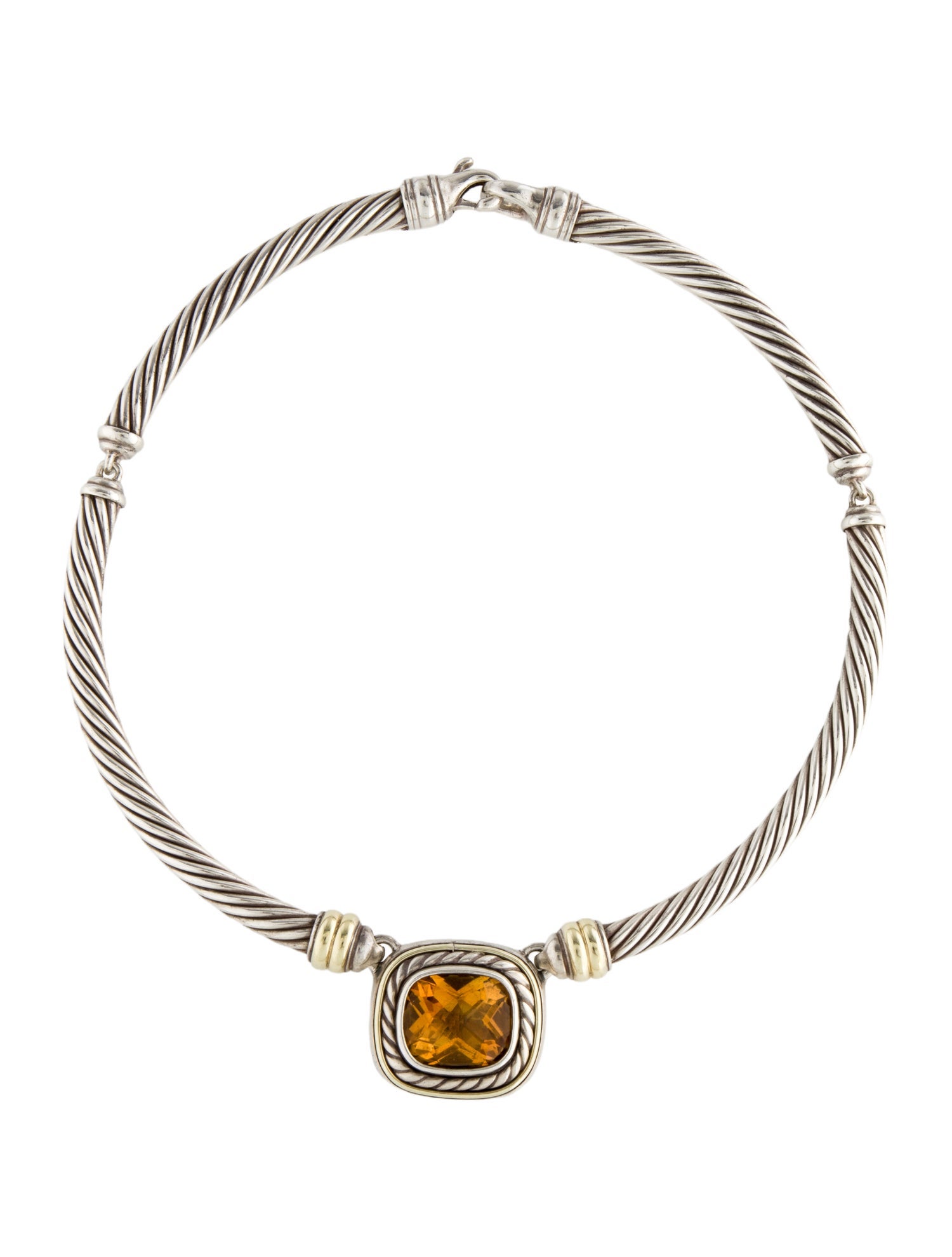 David Yurman Vintage Citrine Pendant Necklace