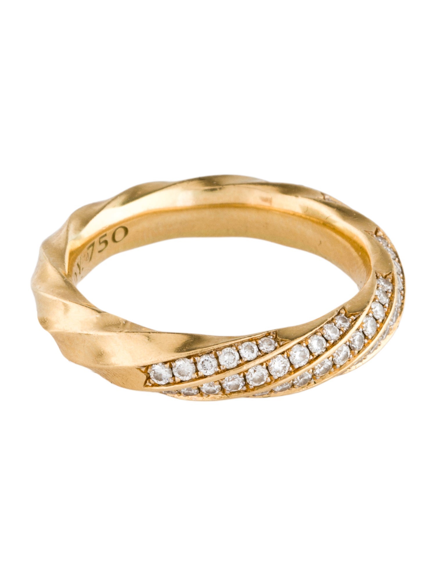 David Yurman 18K Sculpted Cable Band Ring