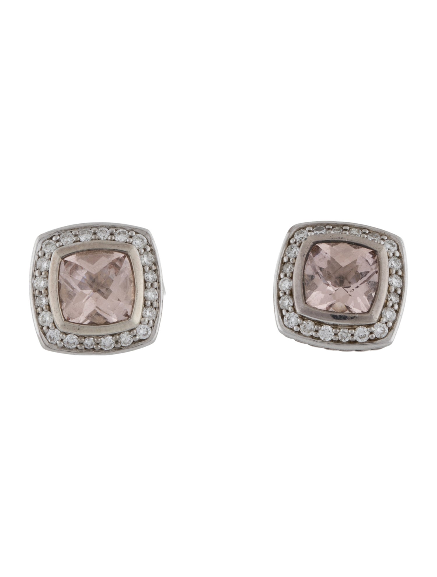 David Yurman Morganite & Diamond Stud Earrings