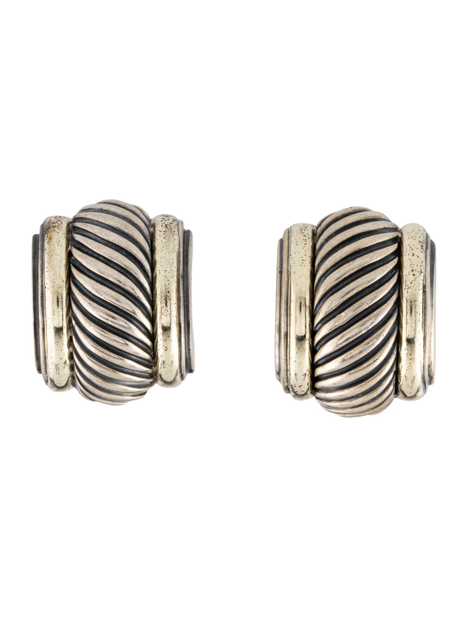 David Yurman Two-Tone Cigar Band Earclips