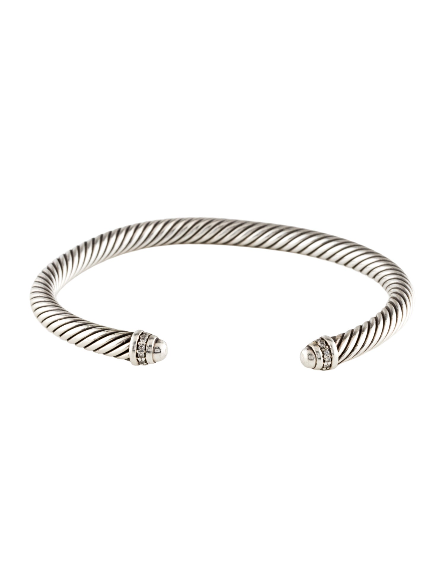 David Yurman Diamond Cable Classic Cuff Bracelet