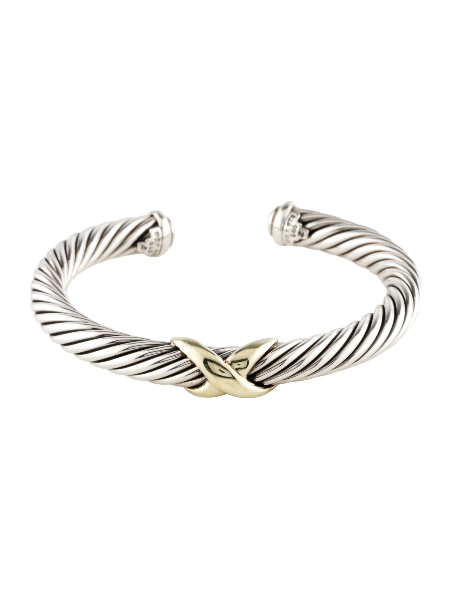 David Yurman Two-Tone X Classic Cable Station Bracelet