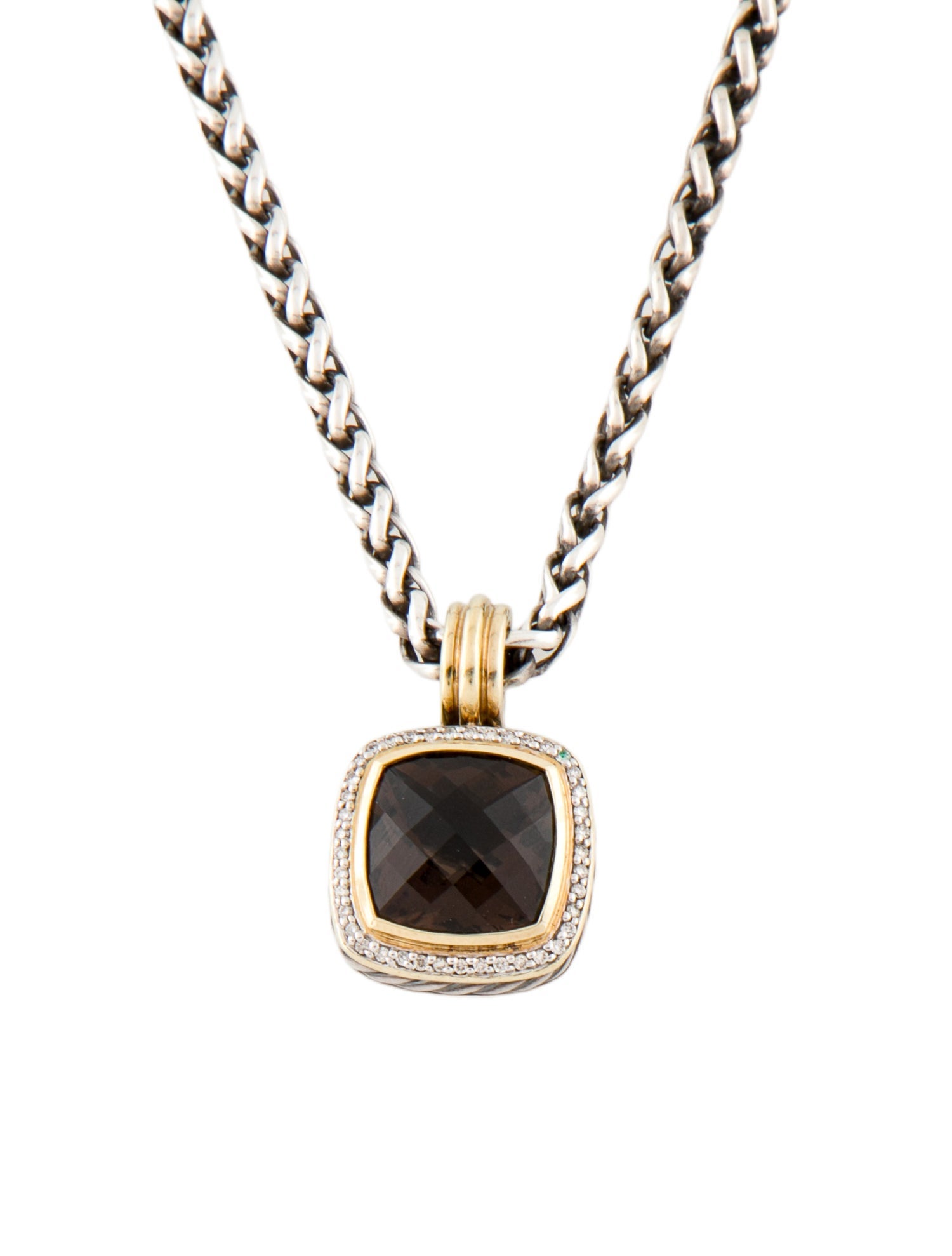 David Yurman Smoky Quartz & Diamond Albion® Pendant Necklace