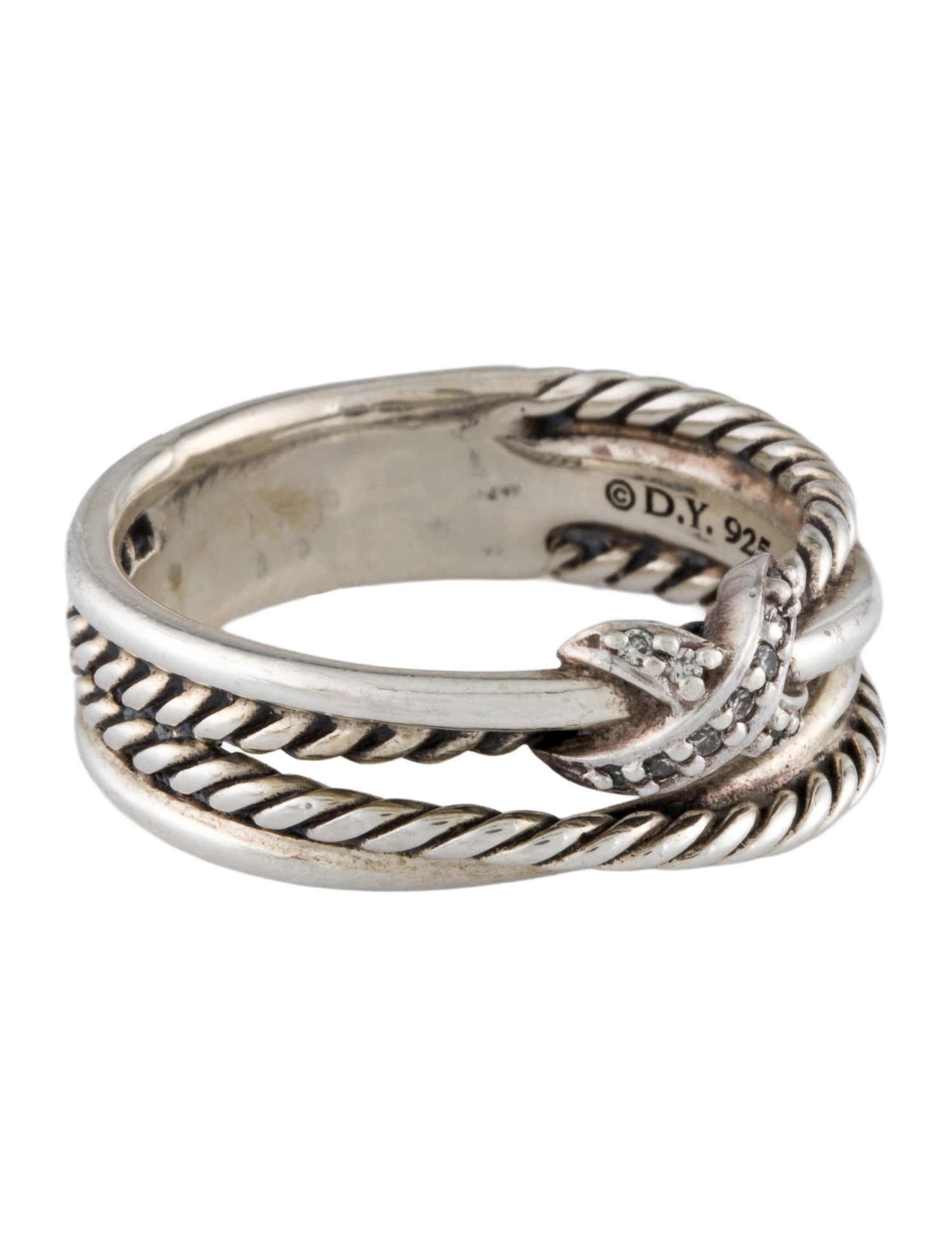 David Yurman Diamond X Crossover Band Ring