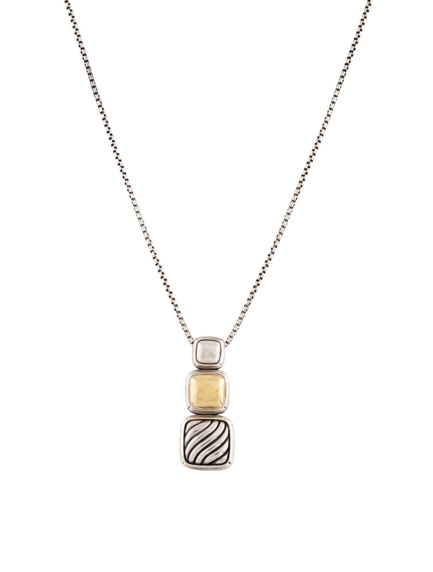David Yurman Two-Tone Chiclet Small Triple Drop