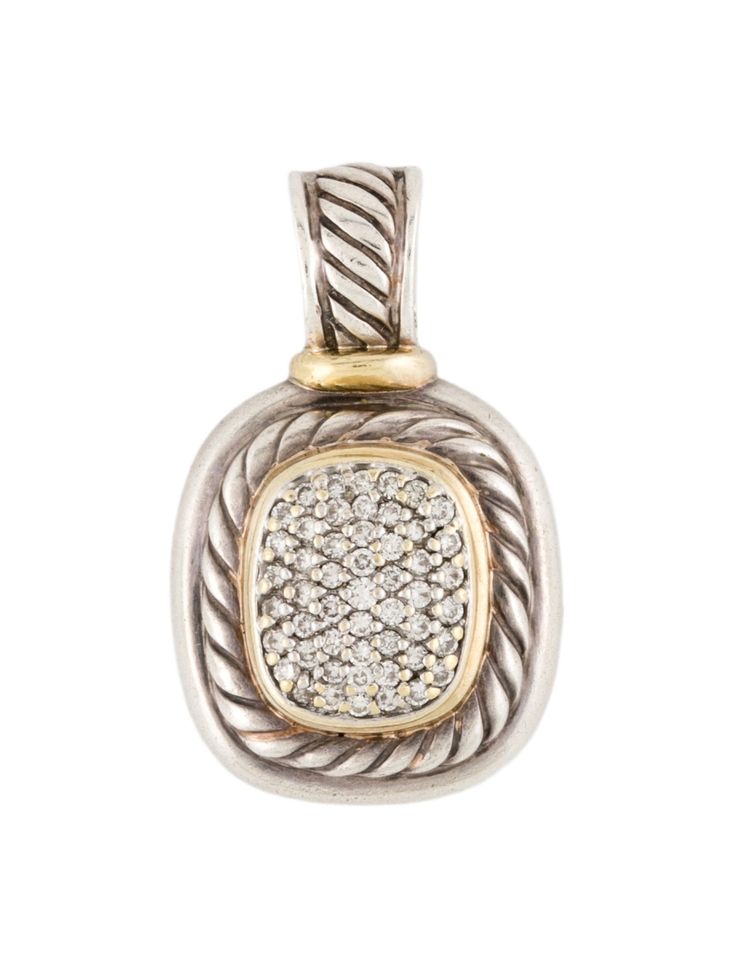 David Yurman Diamond Two-Tone Albion Enhancer Pendant