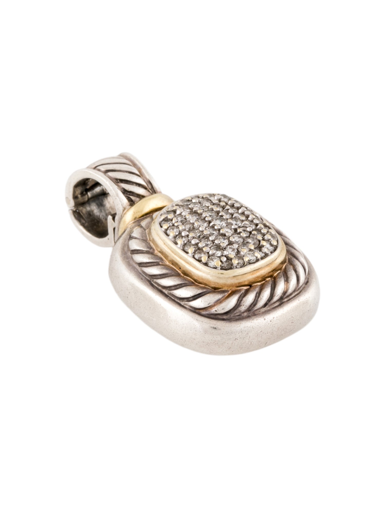 David Yurman Diamond Two-Tone Albion Enhancer Pendant
