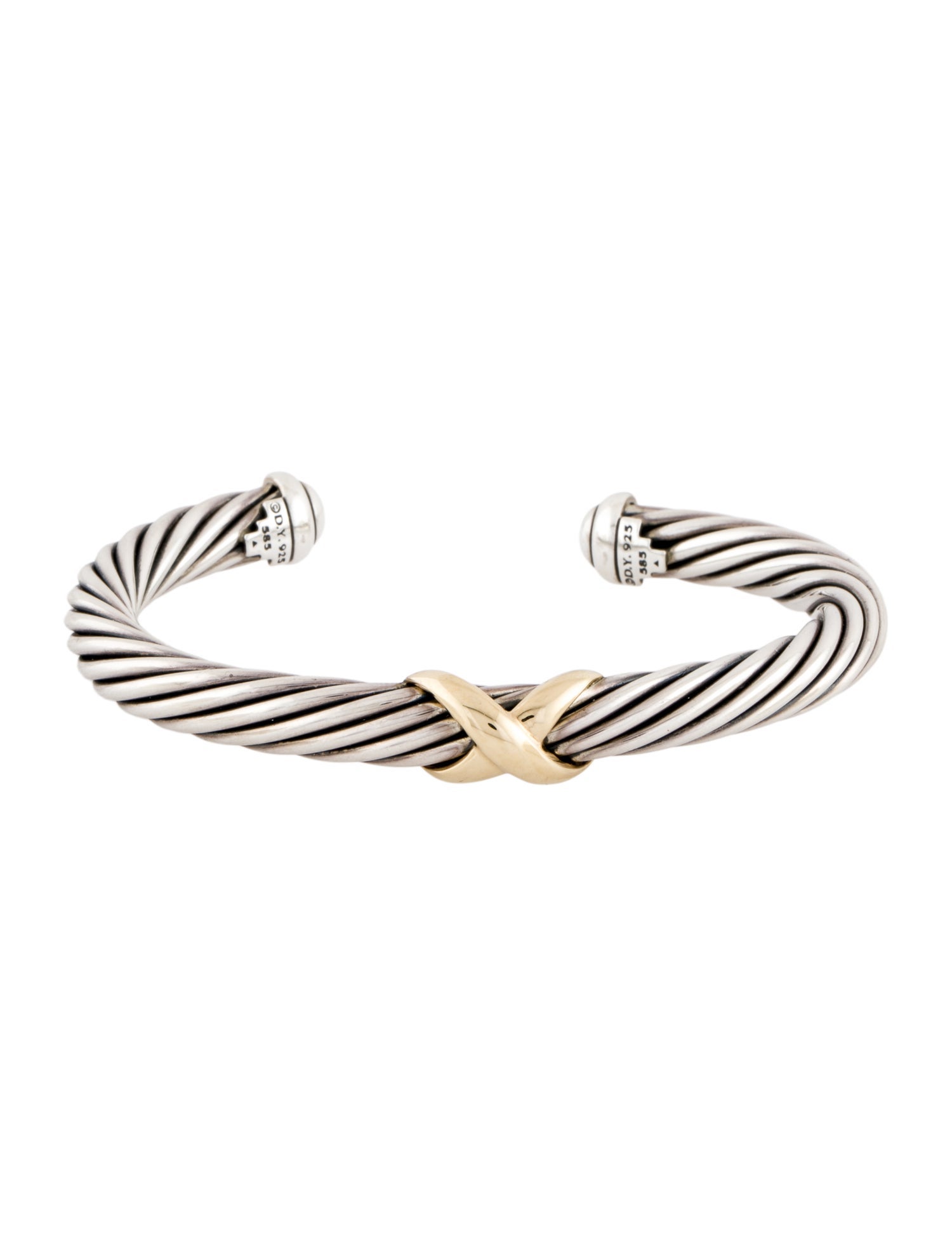 David Yurman X Classic Cable Station Cuff Bracelet