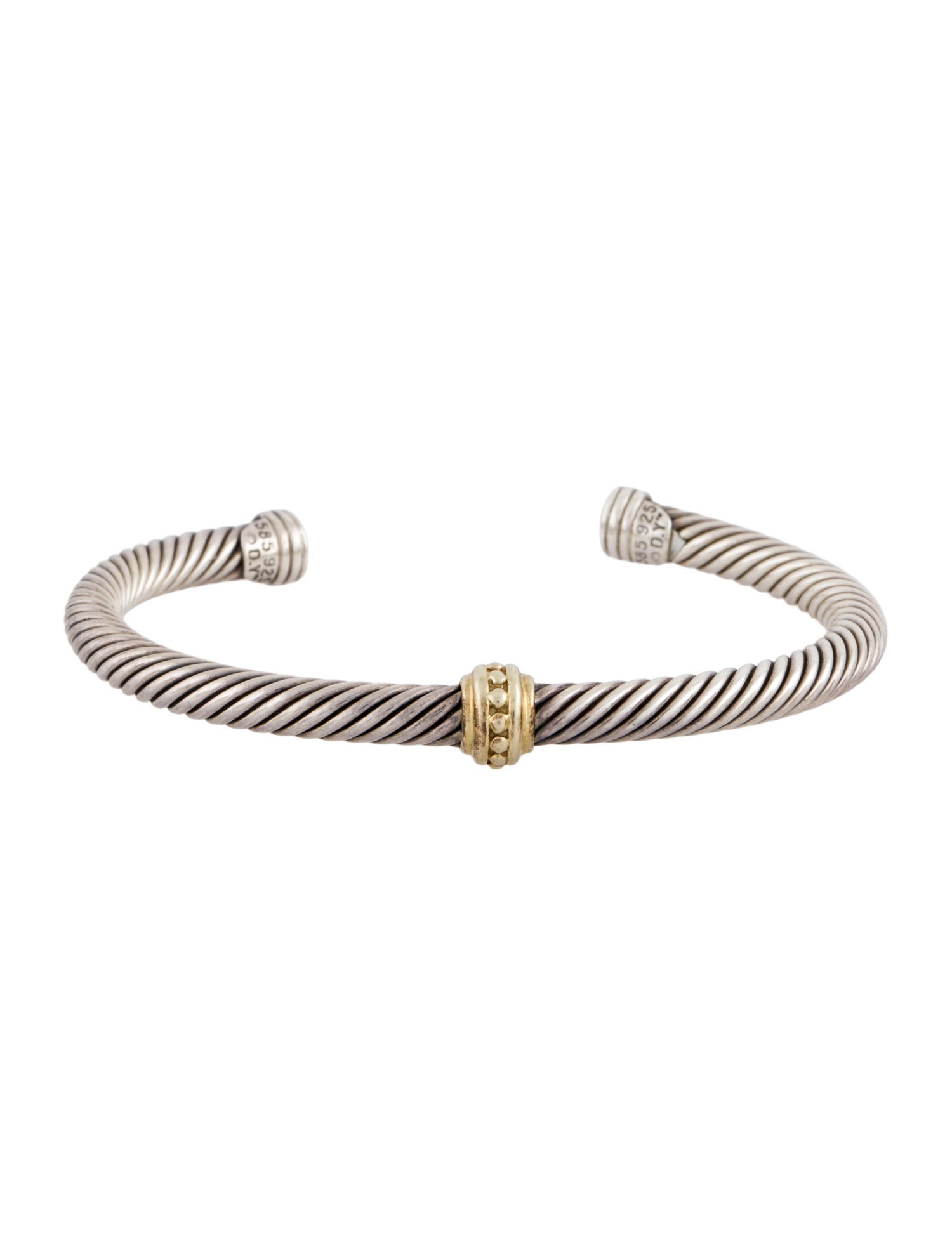 David Yurman Two-Tone Cable Station Cuff Bracelet