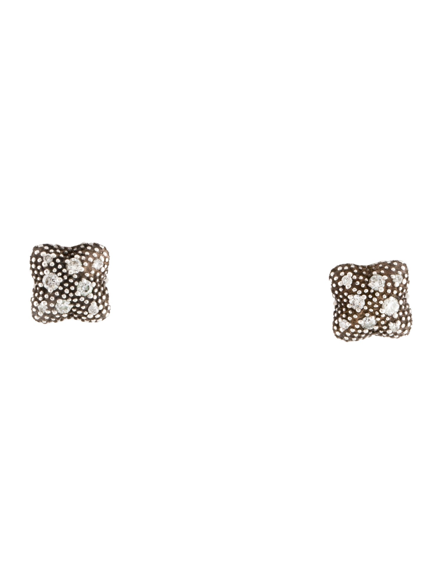 David Yurman Diamond Midnight Melange Quatrefoil Earrings
