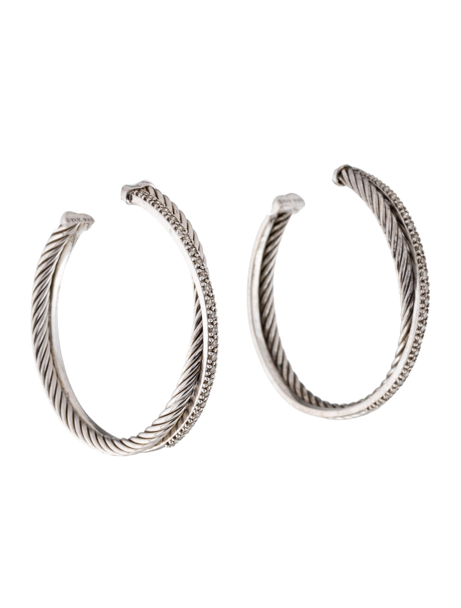 David Yurman Diamond Crossover Hoops