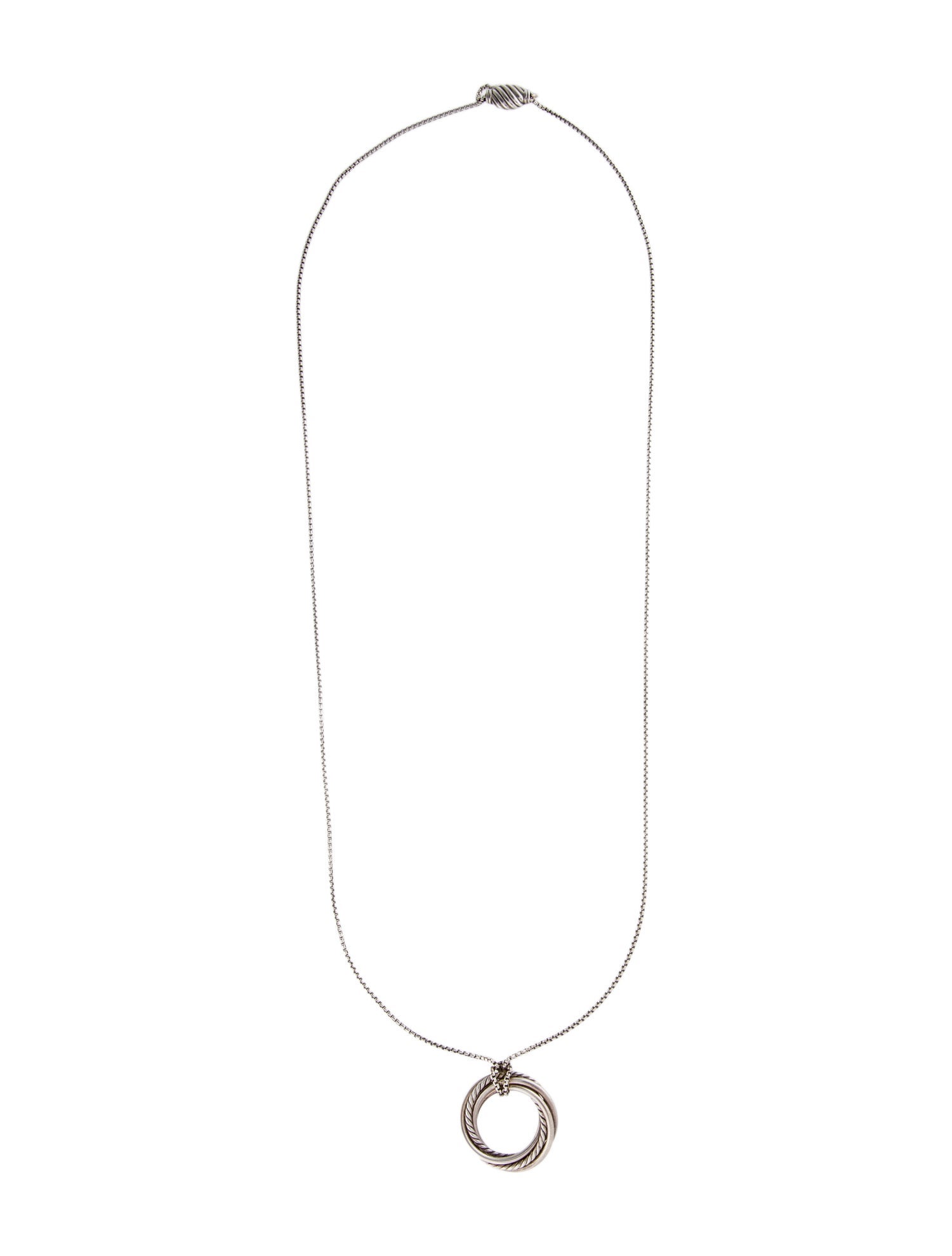 David Yurman Diamond Crossover Pendant Necklace