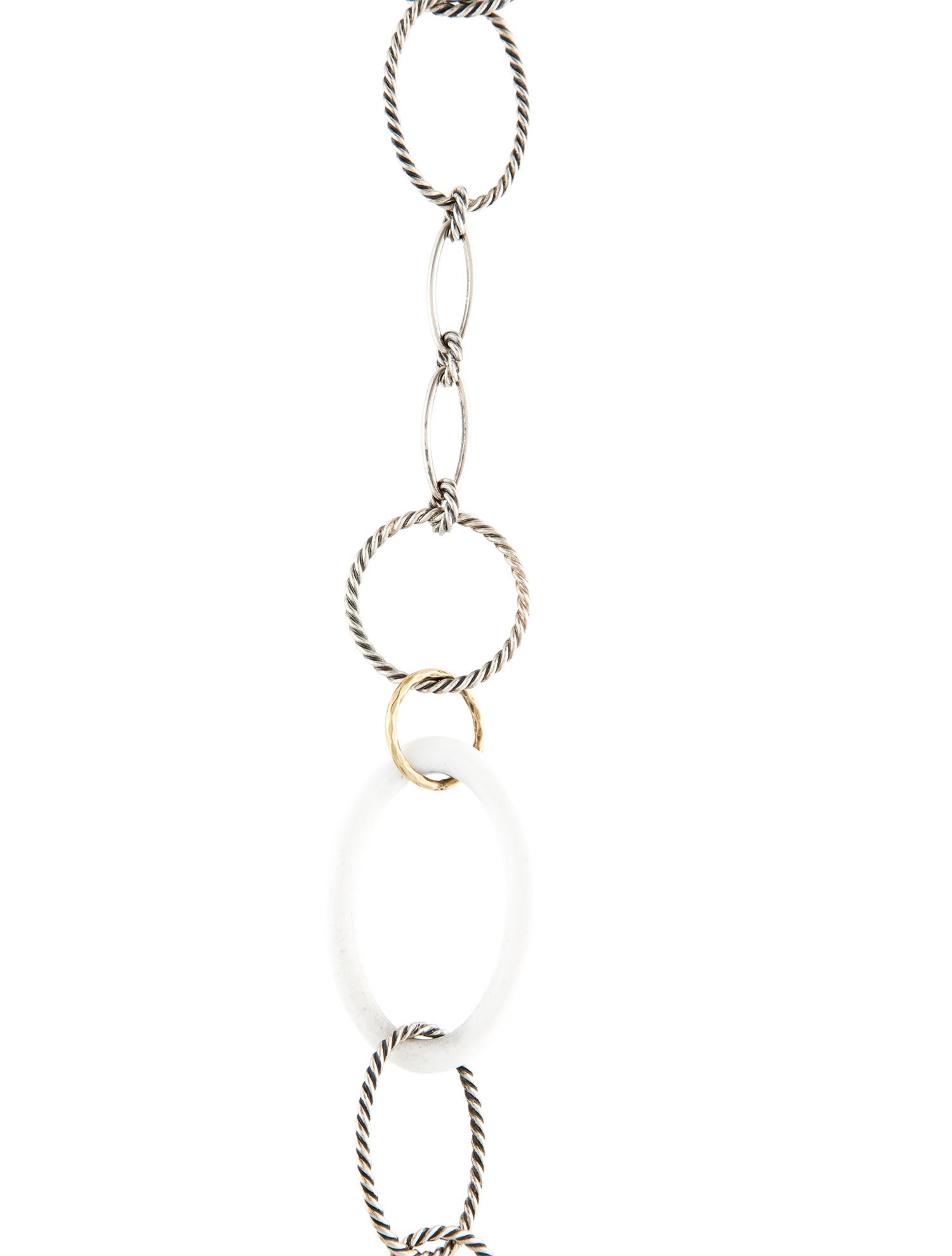 David Yurman Agate Two-Tone Oval Link Mobile Chain Necklace