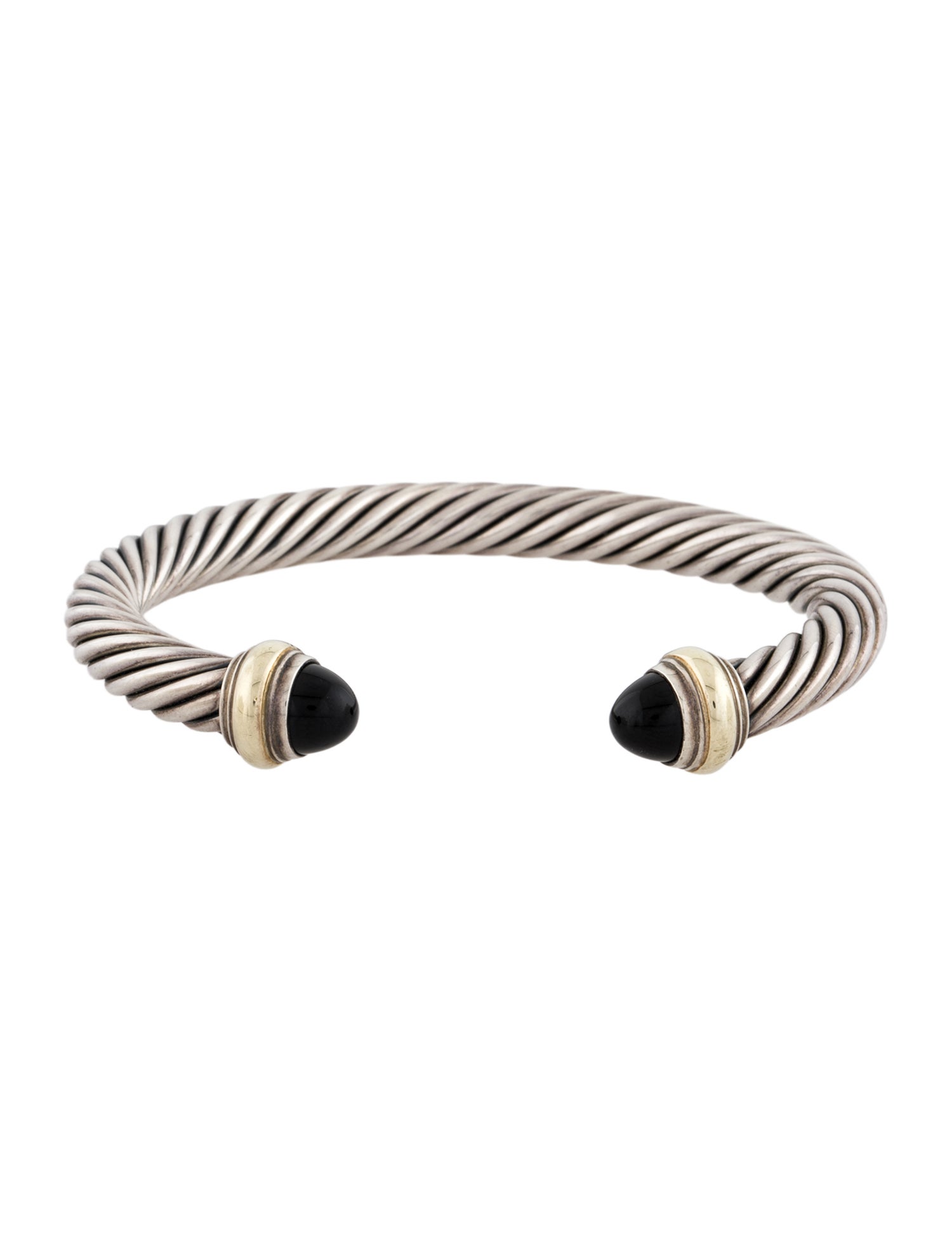 David Yurman Two-Tone Onyx Cable Cuff