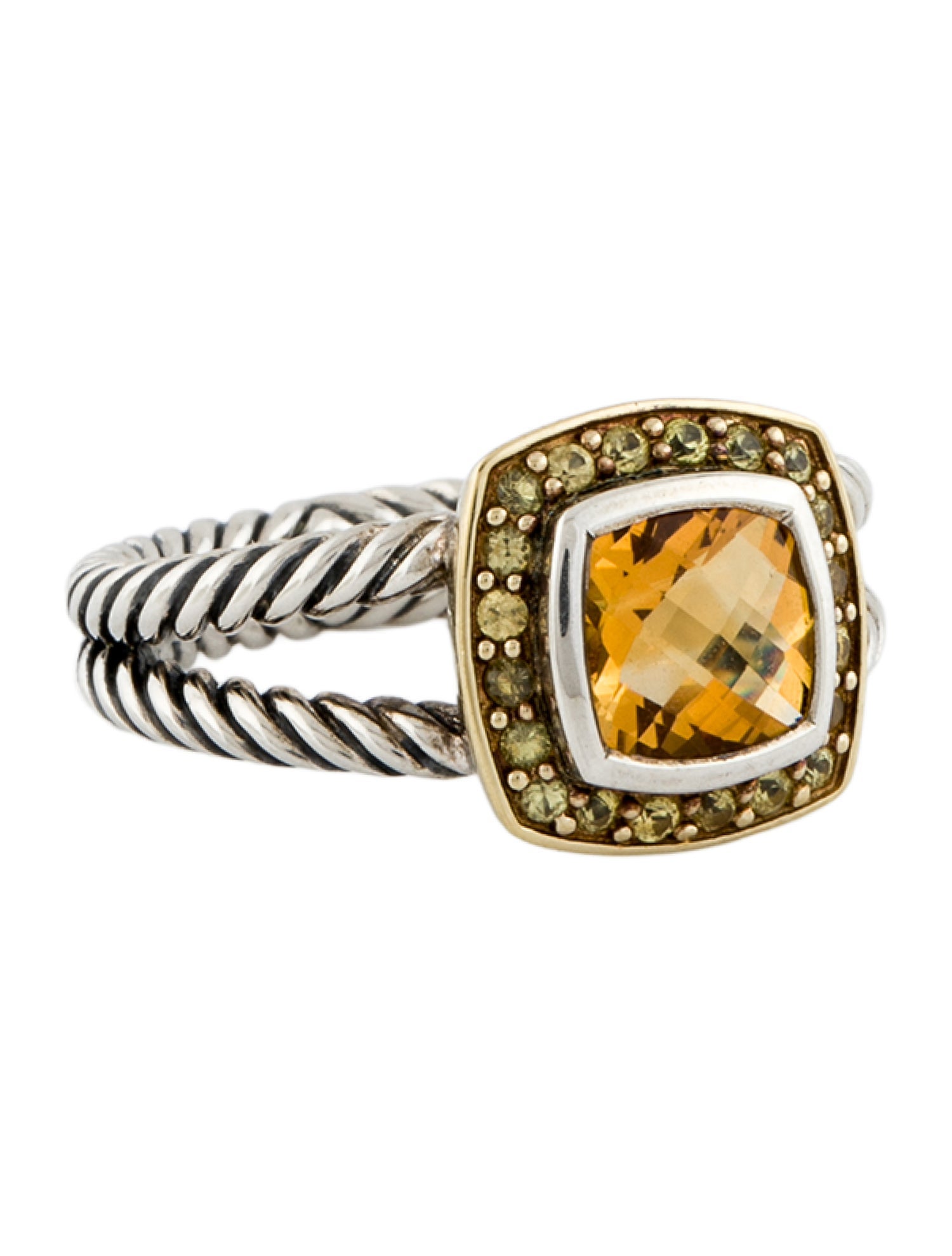 David Yurman Citrine & Sapphire Petite Albion Cocktail Ring