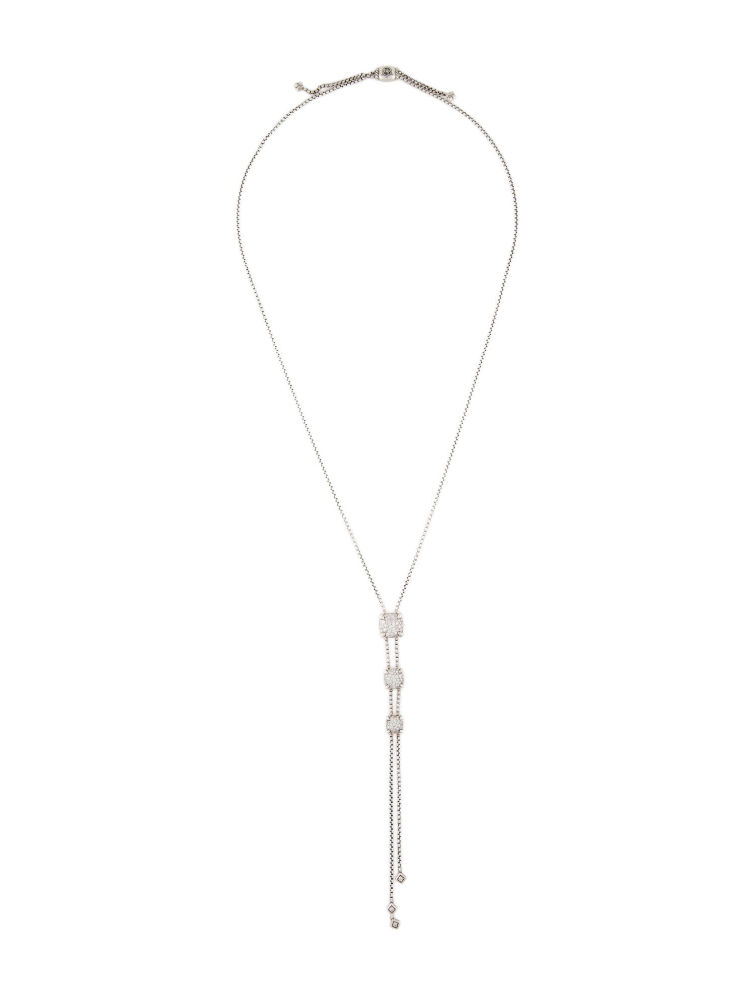 David Yurman Diamond Chatelaine Triple Lavalier Necklace