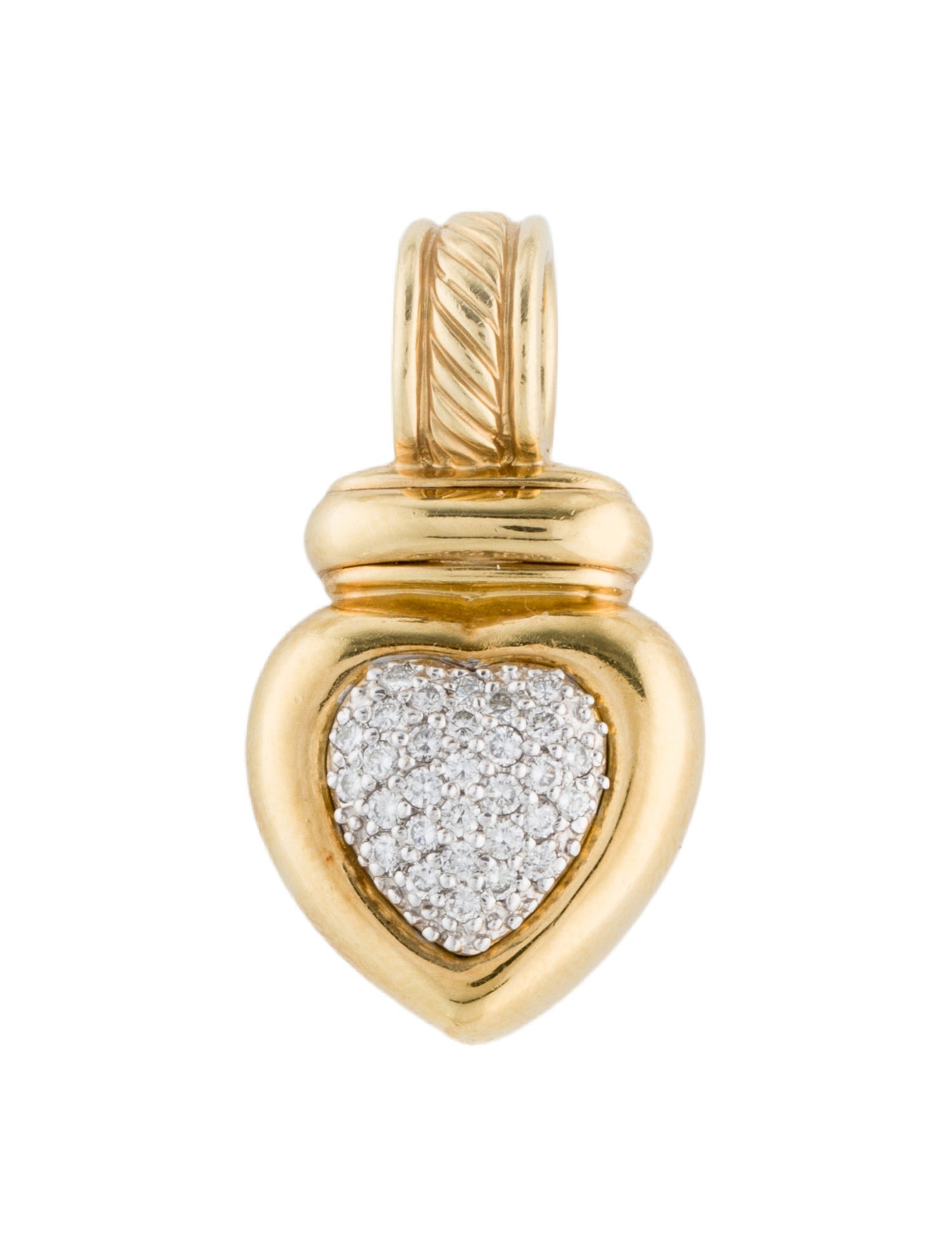 David Yurman 18K Diamond Heart Enhancer Pendant