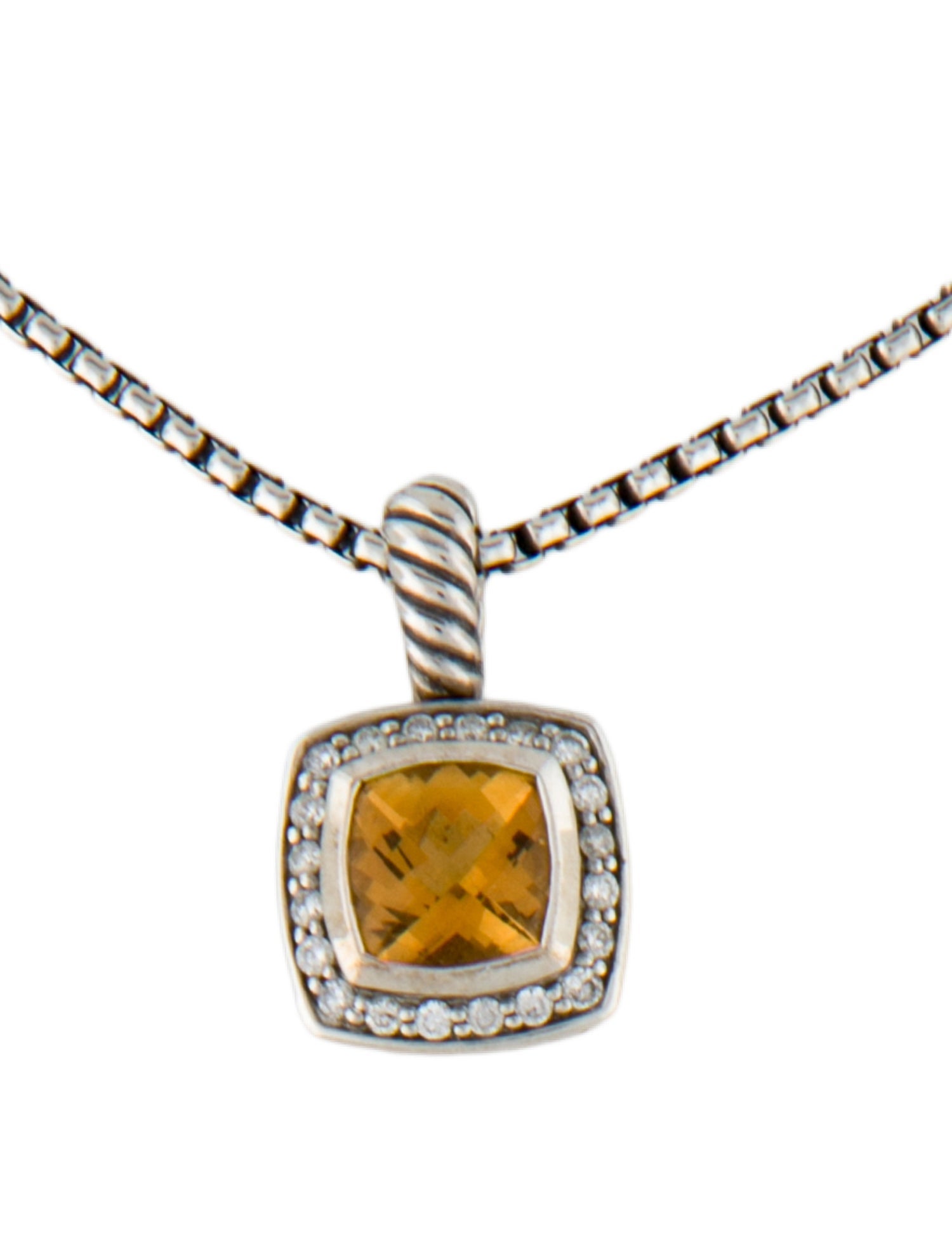 David Yurman Diamond & Citrine Albion Necklace