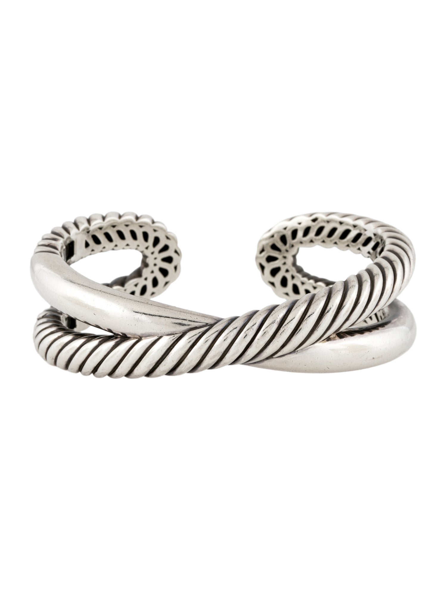 David Yurman Cable Crossover X Hinged Cuff Bracelet