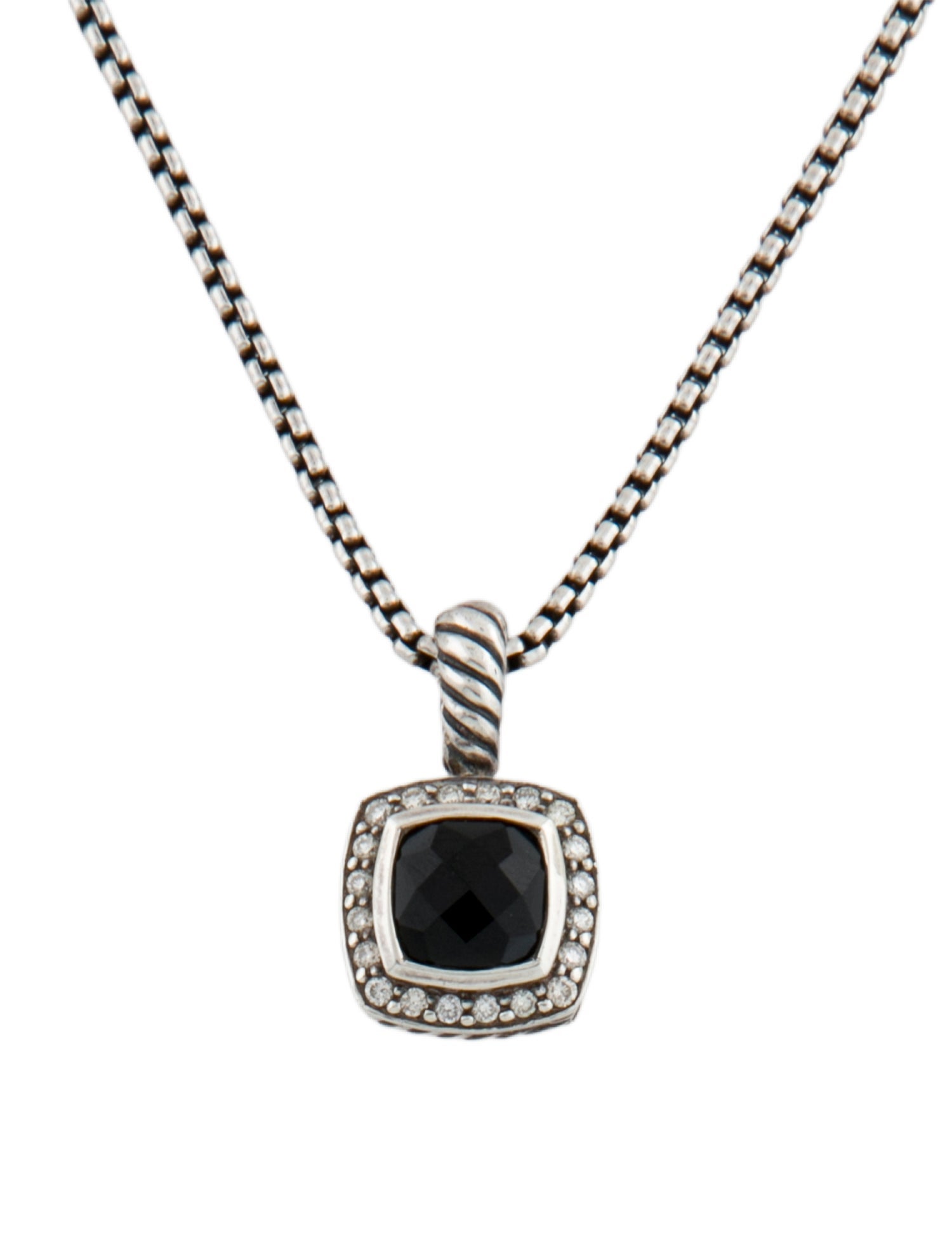 David Yurman Onyx & Diamond Albion Necklace