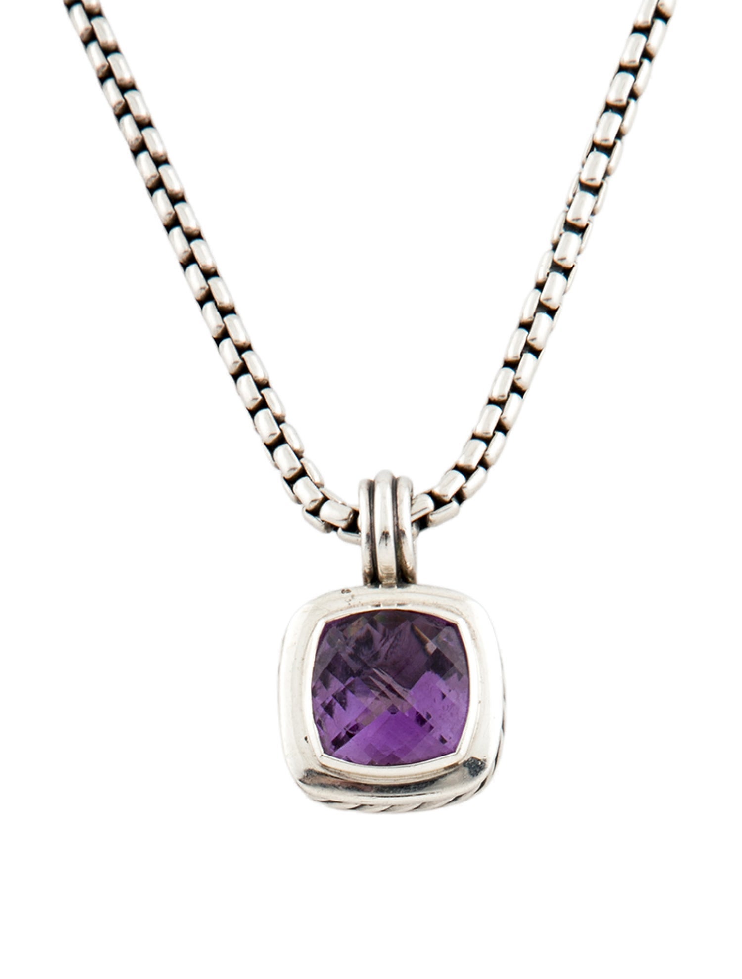David Yurman Amethyst Albion Pendant Necklace