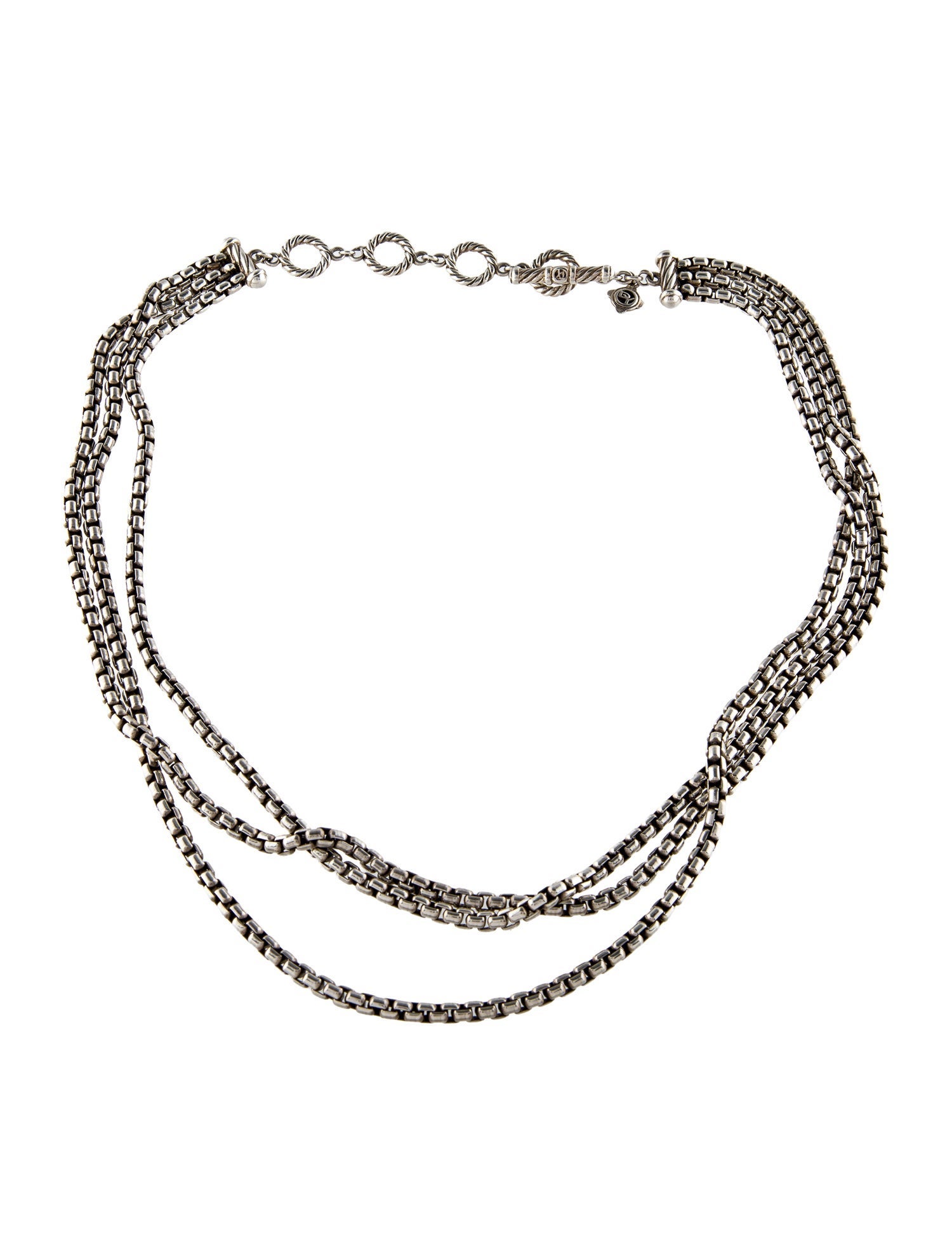 David Yurman Three-Strand Box Chain Necklace