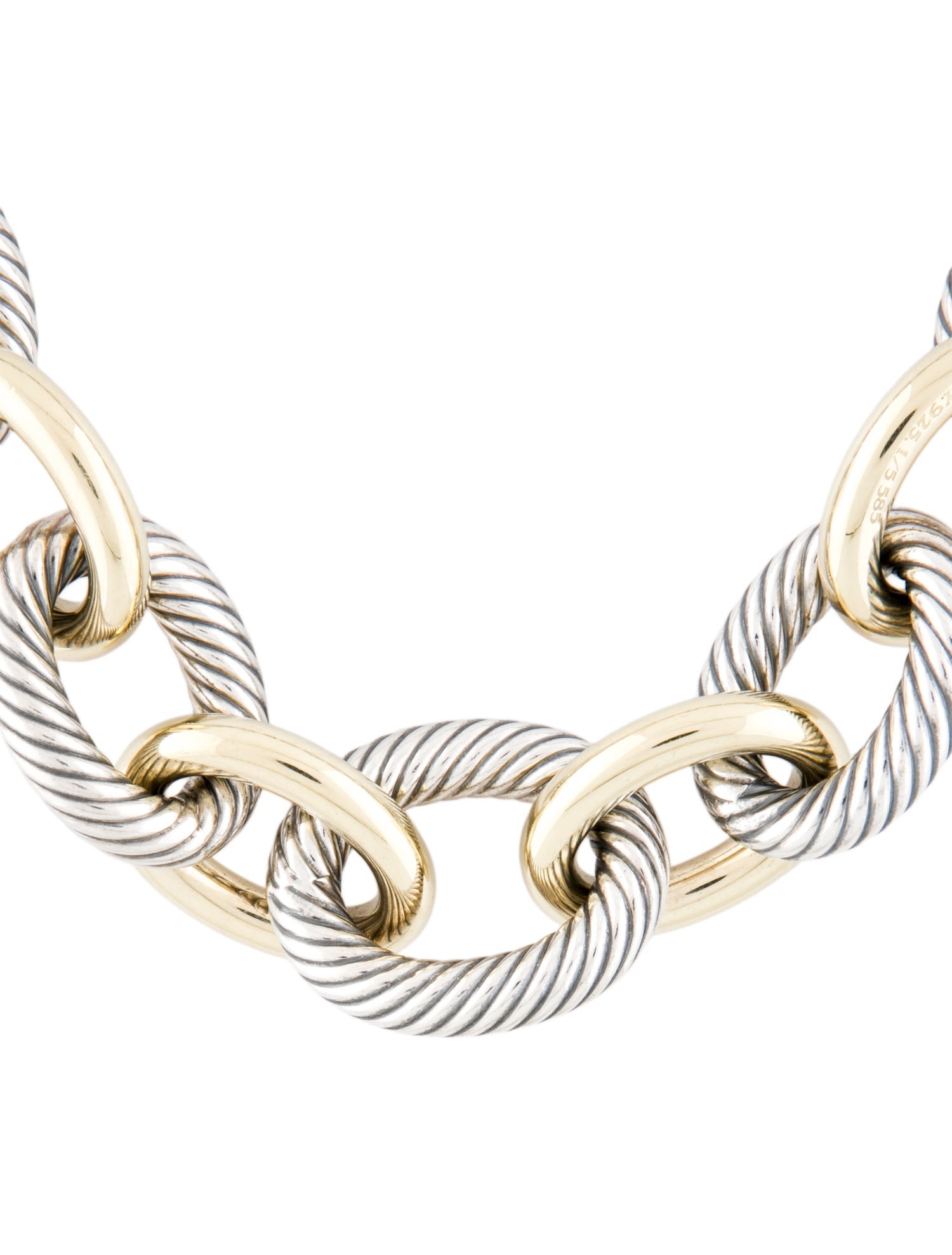 David Yurman Two-Tone Graduated XL Oval Link Necklace