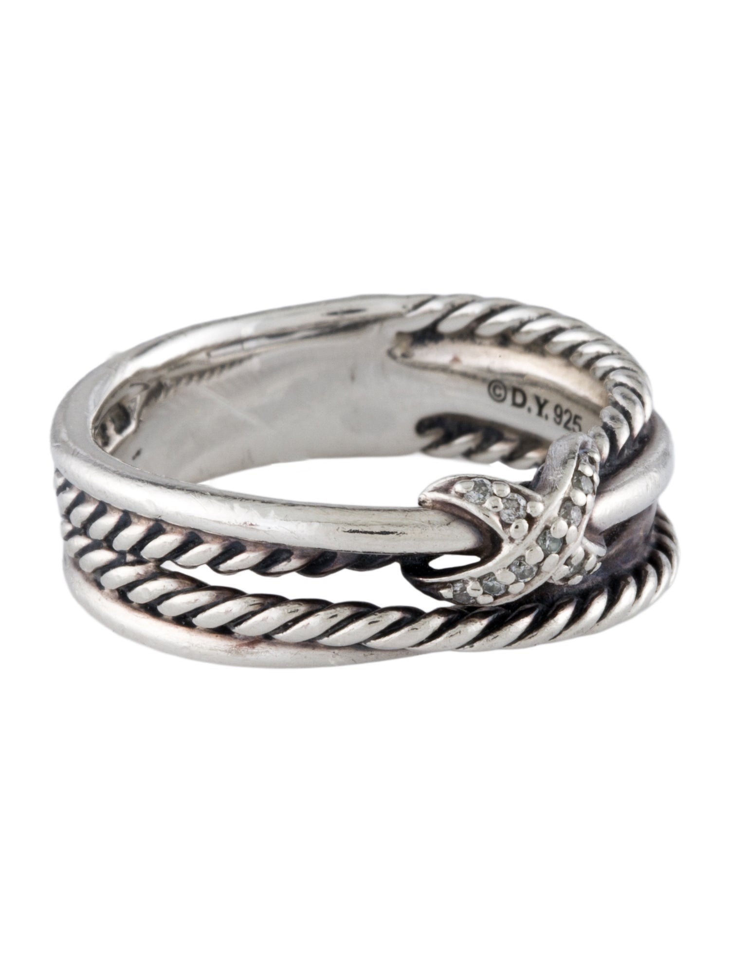 David Yurman Diamond X Crossover Band Ring