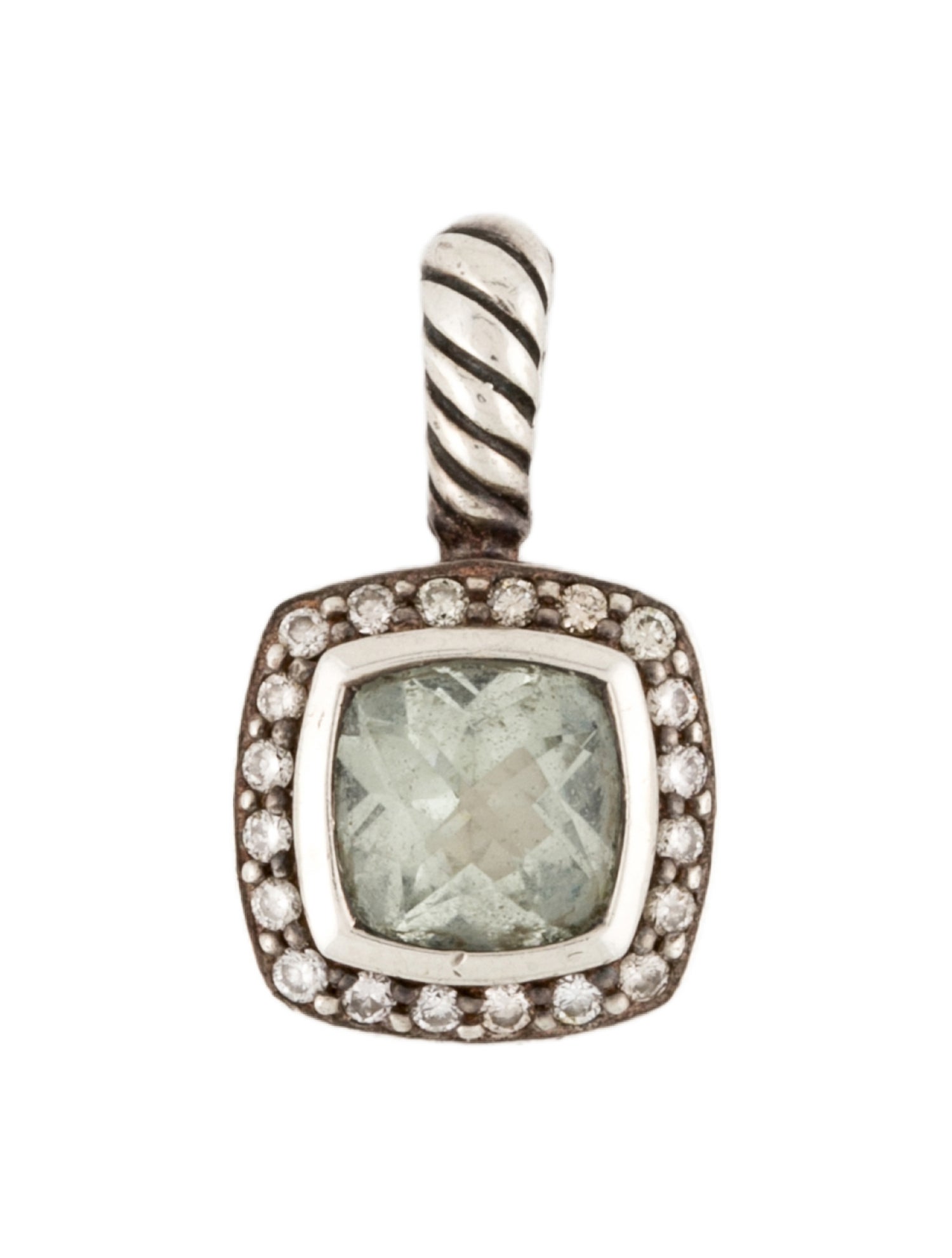 David Yurman Prasiolite & Diamond Petite Albion Pendant